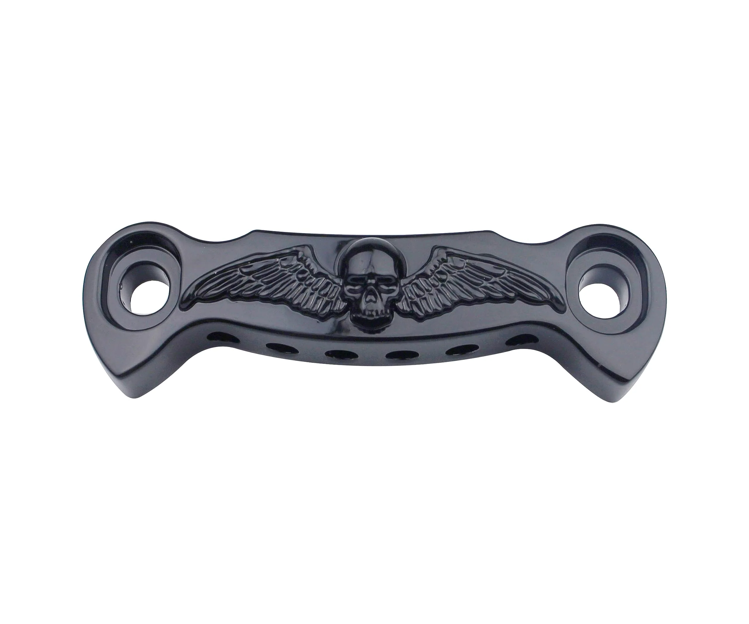 Guyker Guitar Bridge Stop Bar Tailpiece String Spacing 10.6mm Skeleton Wings with Studs Replacement for EPI LP SG Style Electric Guitar (GS009, Black) GS009, Black - Image 2