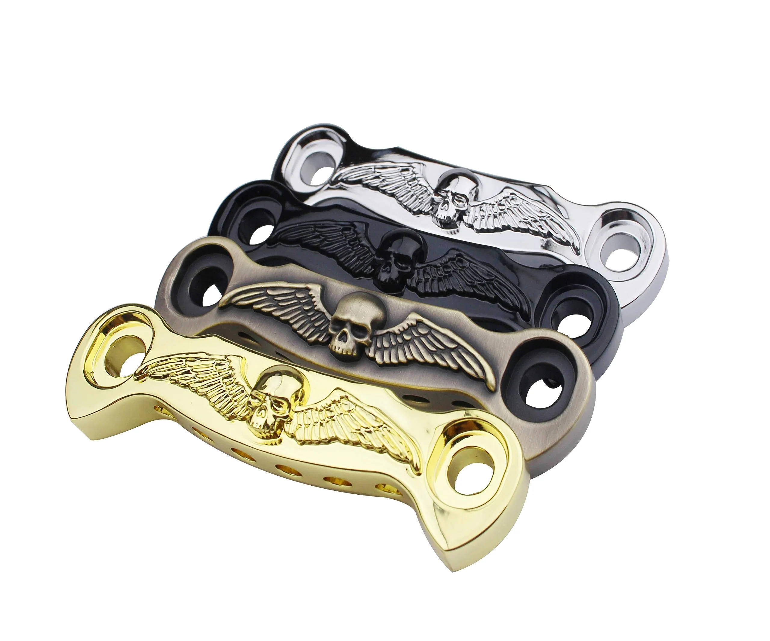 Guyker Guitar Bridge Stop Bar Tailpiece String Spacing 10.6mm Skeleton Wings with Studs Replacement for EPI LP SG Style Electric Guitar (GS009, Black) GS009, Black - Image 4