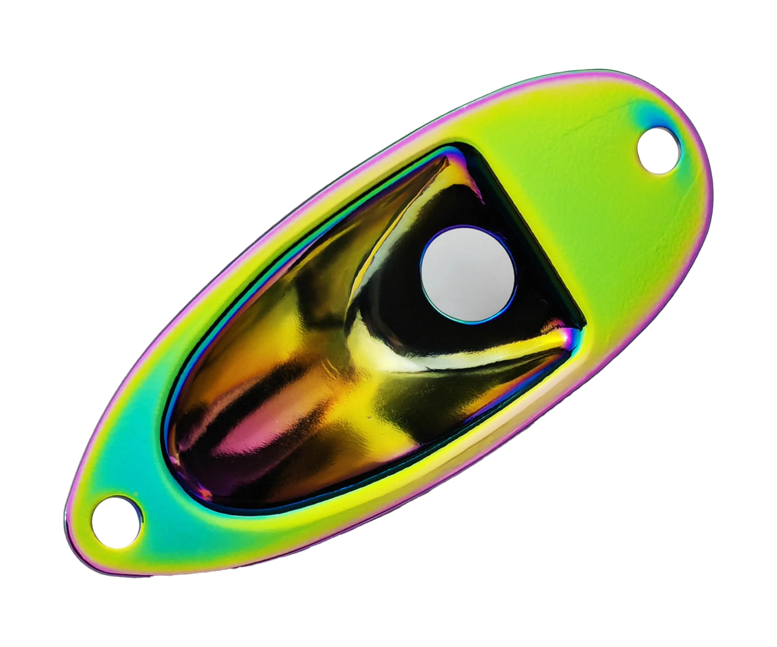 Guyker Guitar Input Jack Plate, Iron Oval Boat Shape Jackplate Socket Ferrule Output Curved GJ008 Rainbow + GJ007 Cover Combo Set for Electric Guitar Bass Replacement Parts GJ007+GJ008 rainbow - Image 3