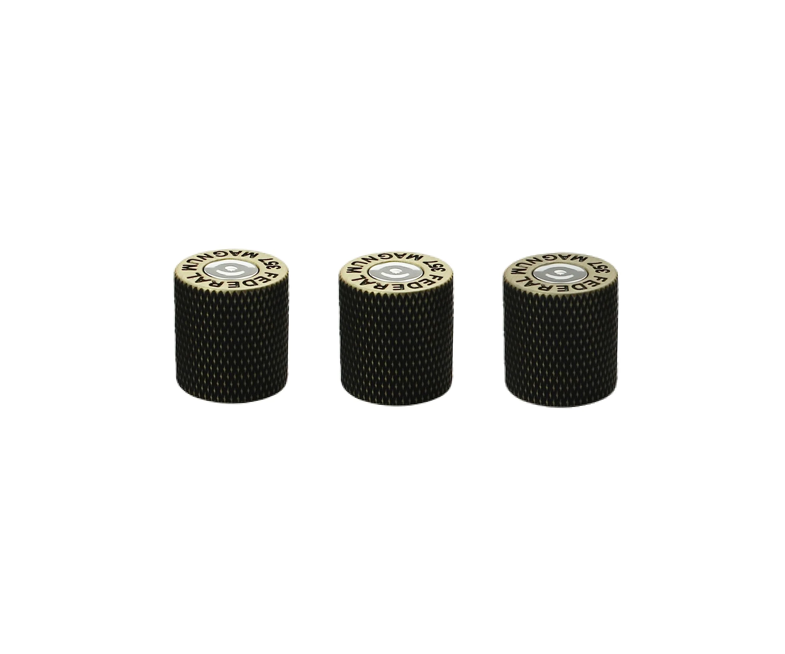 Guyker Guitar Knobs with 6mm Dia. Shaft Pots - Brass Bullet Case Style Tone and Volume Control Potentiometer Knob Replacement for Precision Electric Guitar or Bass (3 Piece, Antique Brass) - Image 2