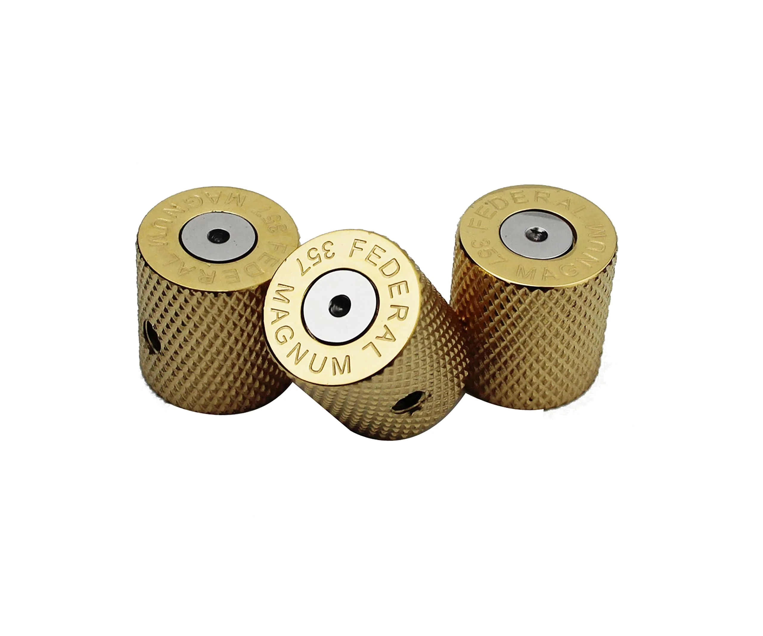 Guyker Guitar Knobs with 6mm Dia. Shaft Pots - Brass Bullet Case Style Tone and Volume Control Potentiometer Knob Replacement for Precision Electric Guitar or Bass (3 Piece, Golden) - Image 3