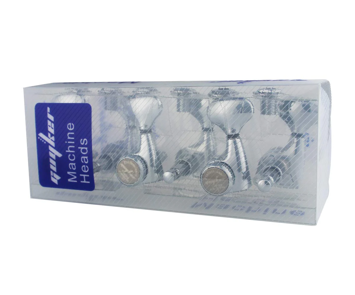 Guyker Guitar Locking Tuners (3L + 3R) - 1:21 Lock String Tuning Key Pegs Machine Head Set Replacement for ST TL SG LP Style Electric, Folk or Acoustic Guitars - Chrome - Image 7