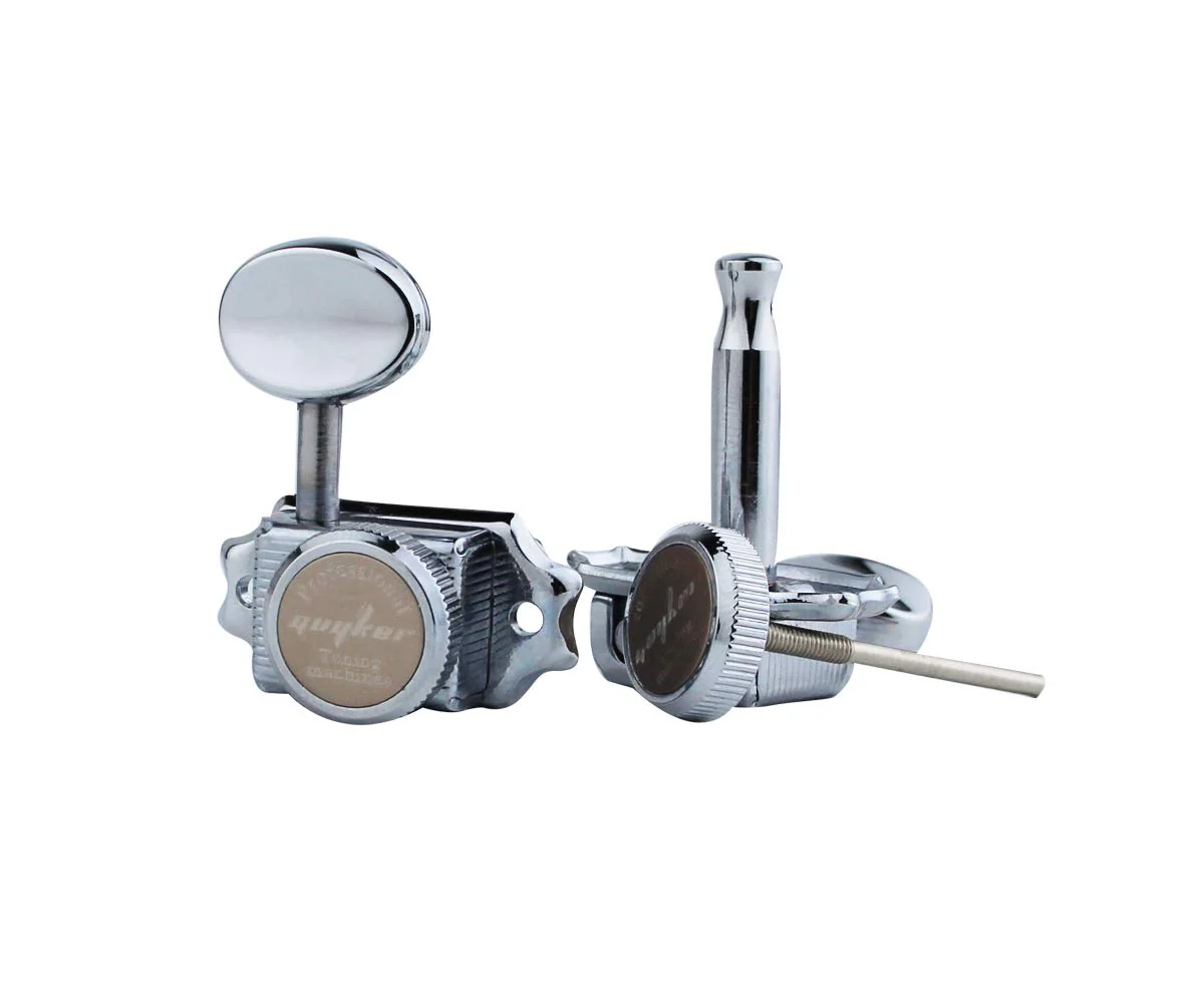 Guyker Guitar Locking Tuners (3L + 3R Handed) – Vintage Deluxe Lock String Tuning Key Pegs Machine Heads Replacement Parts – Chrome Chrome, Metal Handle - Image 3