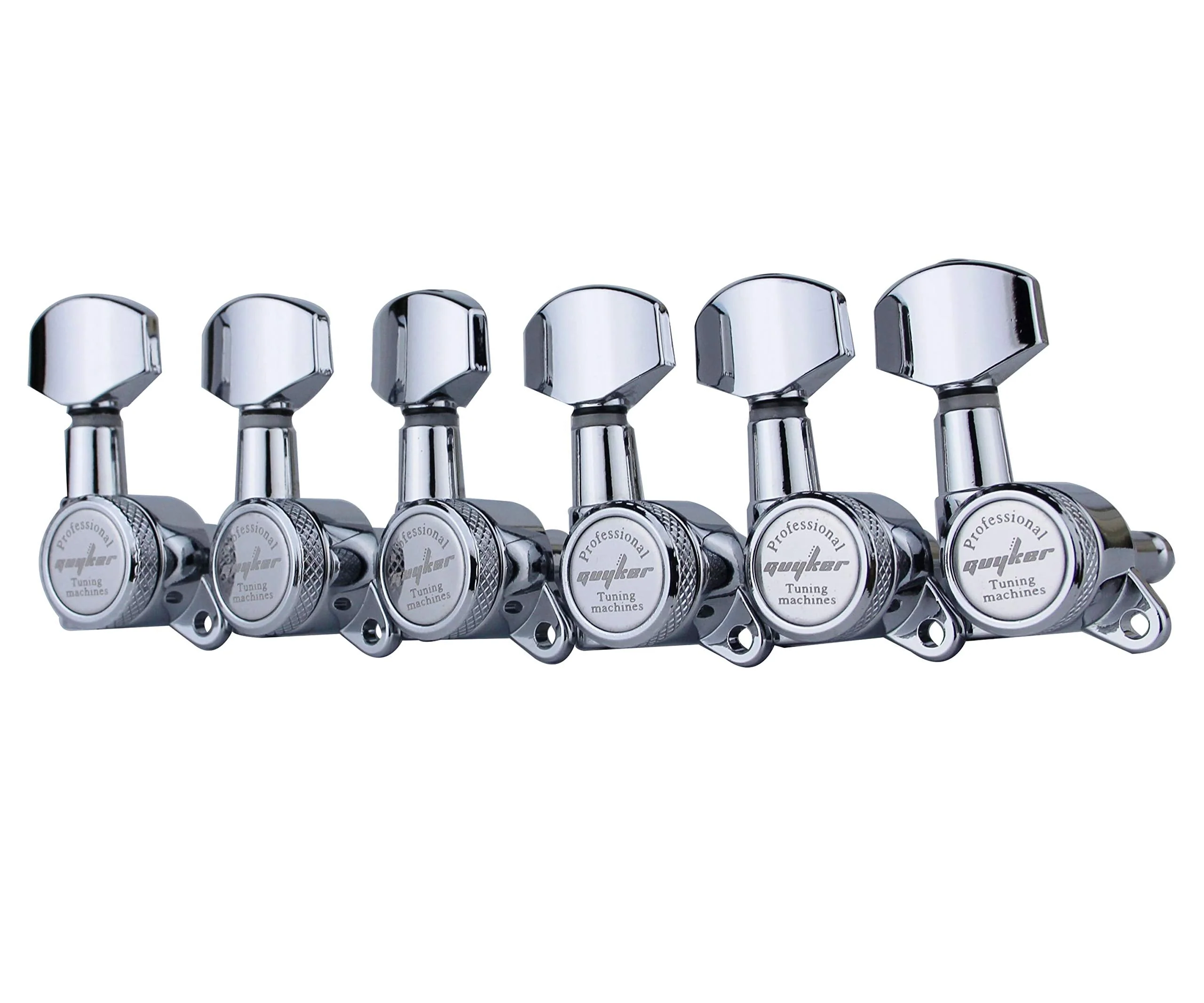 Guyker Guitar Locking Tuners (6 for Right) - 1:18 Lock String Tuning Key Pegs Machine Head with Hexagonal Handle Replacement for ST TL SG LP Style Electric, Folk or Acoustic Guitars - Chrome 6 for Right - Image 2