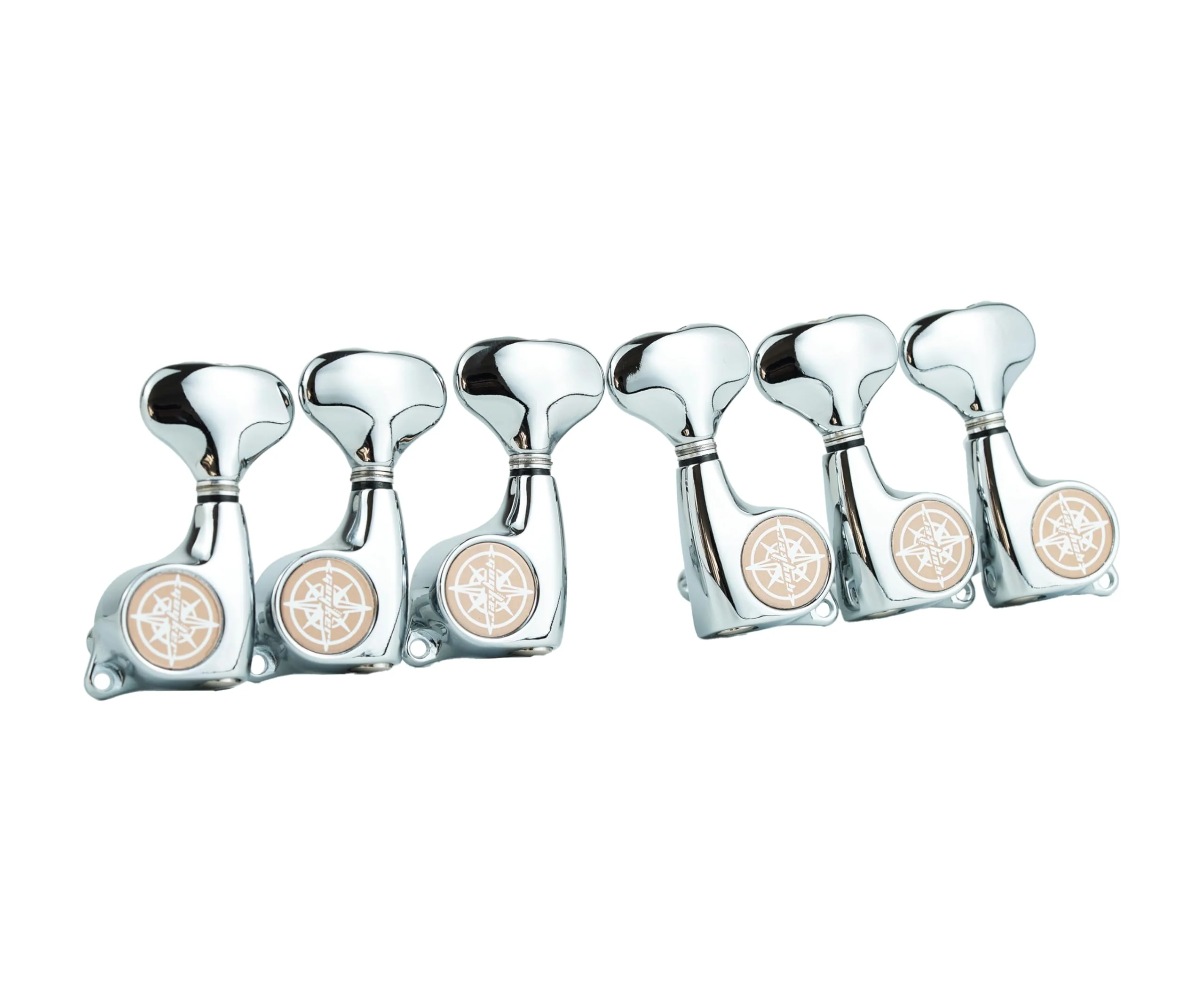 Guyker Guitar Machine Heads (3L + 3R) – 1:21 Sealed Tuning Key Pegs Tuners Set Replacement for ST TL SG Style Electric or Acoustic Guitars – Chrome - Image 2