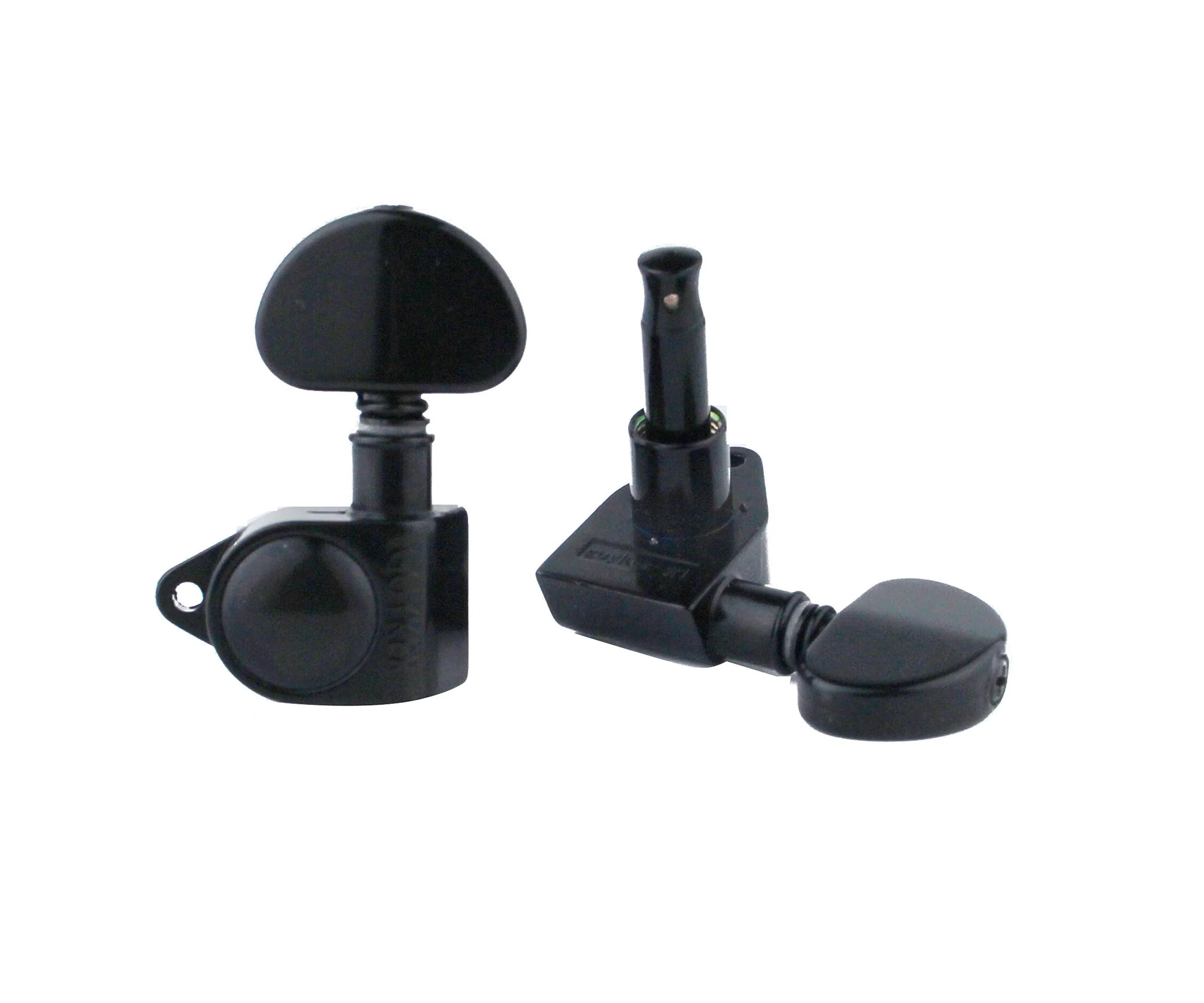 Guyker Guitar Machine Heads (3L + 3R Handed) – 1:21 Sealed Tuners Tuning Key Pegs with Big handle Replacement for Electric, Folk or Acoustic Guitars – Black, GK102B - Image 5
