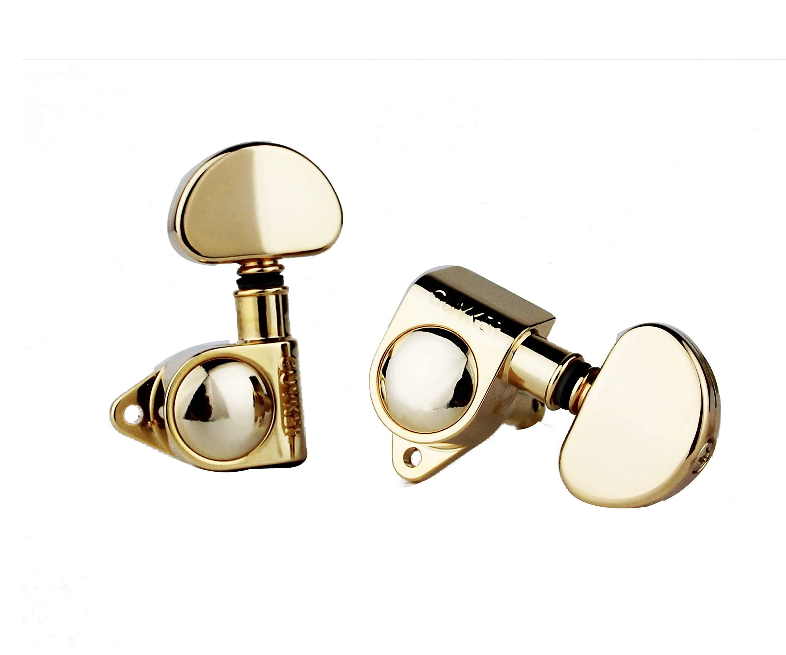 Guyker Guitar Machine Heads (3L + 3R Handed) – 1:21 Sealed Tuners Tuning Key Pegs with Big handle Replacement for Electric, Folk or Acoustic Guitars – Gold, GK102G - Image 3
