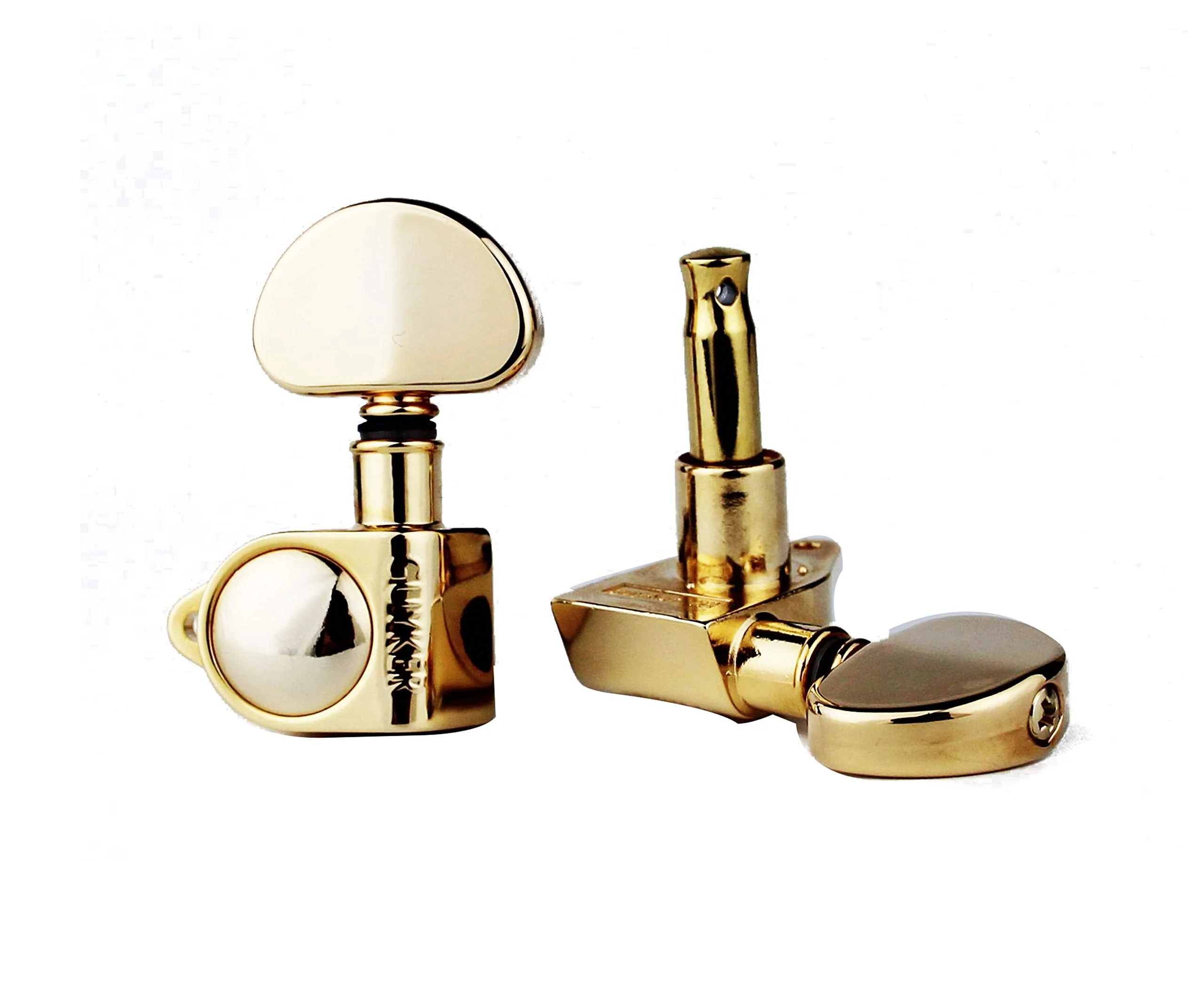 Guyker Guitar Machine Heads (3L + 3R Handed) – 1:21 Sealed Tuners Tuning Key Pegs with Big handle Replacement for Electric, Folk or Acoustic Guitars – Gold, GK102G - Image 5