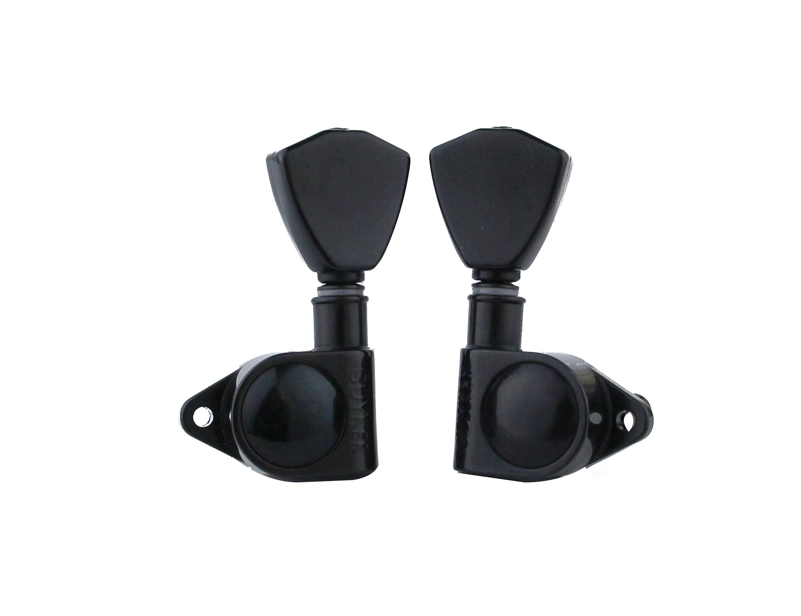 Guyker Guitar Machine Heads (3L + 3R Handed) - 1:21 Sealed Tuners Tuning Key Pegs with Trapezium Handle Replacement for Electric, Folk or Acoustic Guitars - Black, GK-104B - Image 4