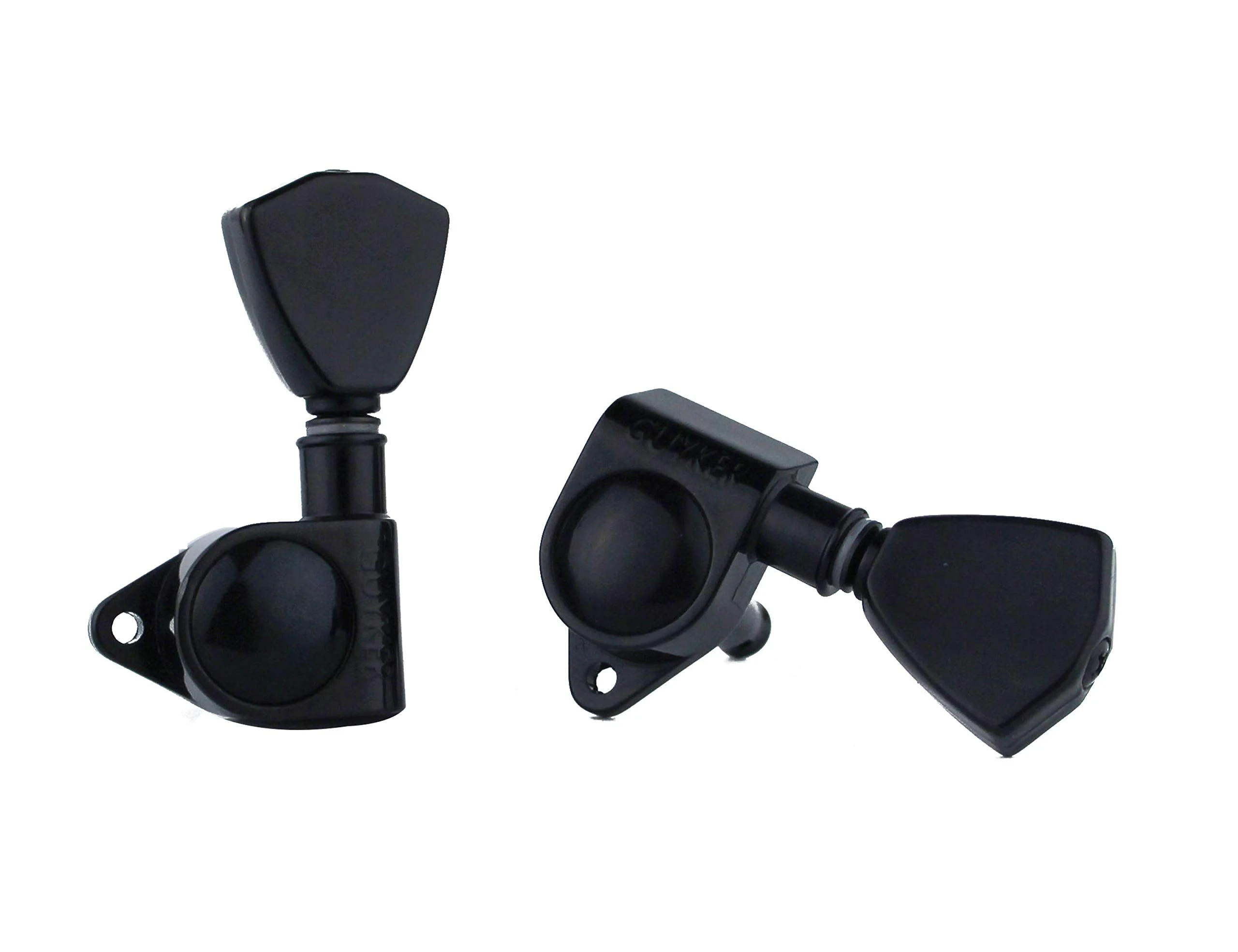 Guyker Guitar Machine Heads (3L + 3R Handed) - 1:21 Sealed Tuners Tuning Key Pegs with Trapezium Handle Replacement for Electric, Folk or Acoustic Guitars - Black, GK-104B - Image 5