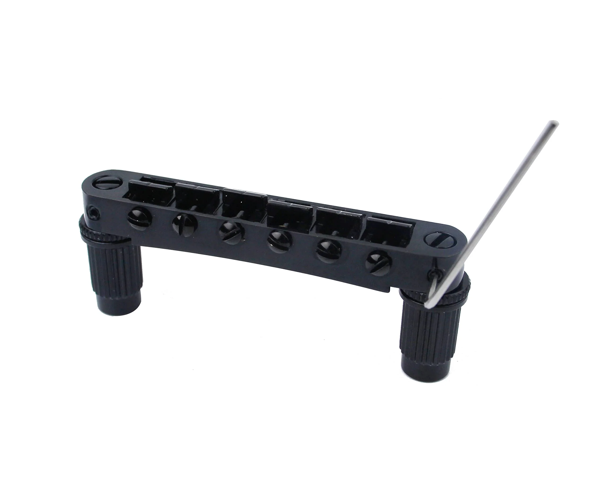 Guyker Guitar Saddle Bridge - Tune-O-Matic Bridges with Studs Replacement for LP EPI 6 String Electric Guitar (GM003, Black) Black, GM003 - Image 2