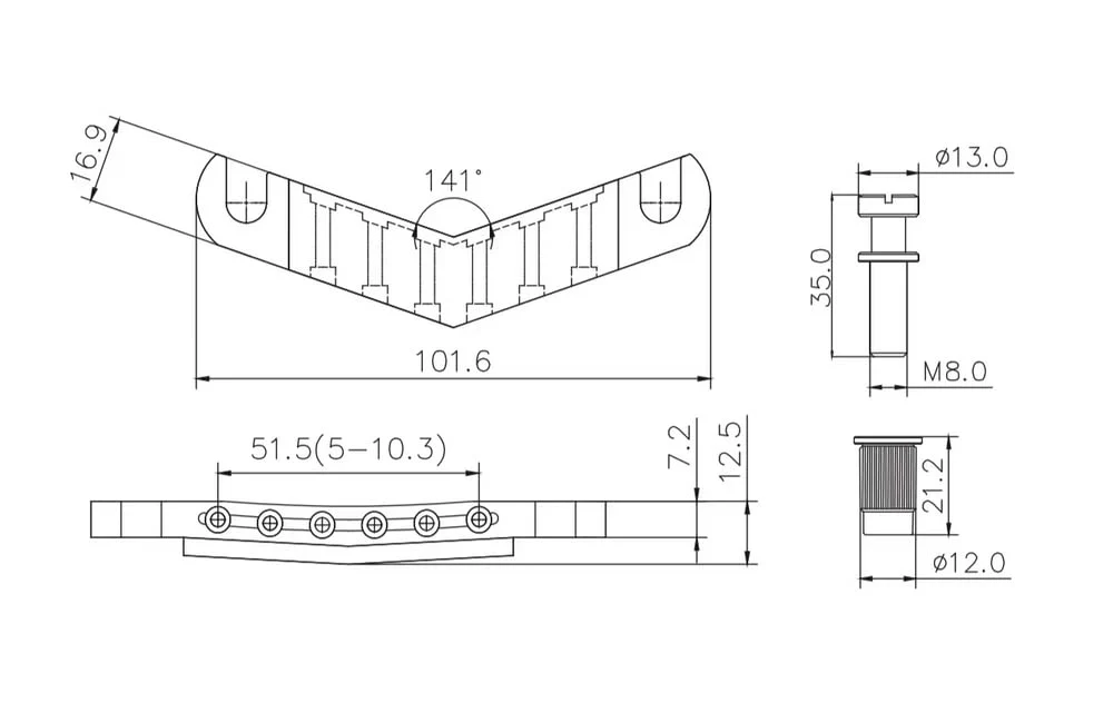 Guyker Guitar Stop Bar Tailpiece with Anchors and Studs Replacement Part Compatible with Les Paul LP SG Style 6 String Electric Guitar - GK21, Chrome - Image 6