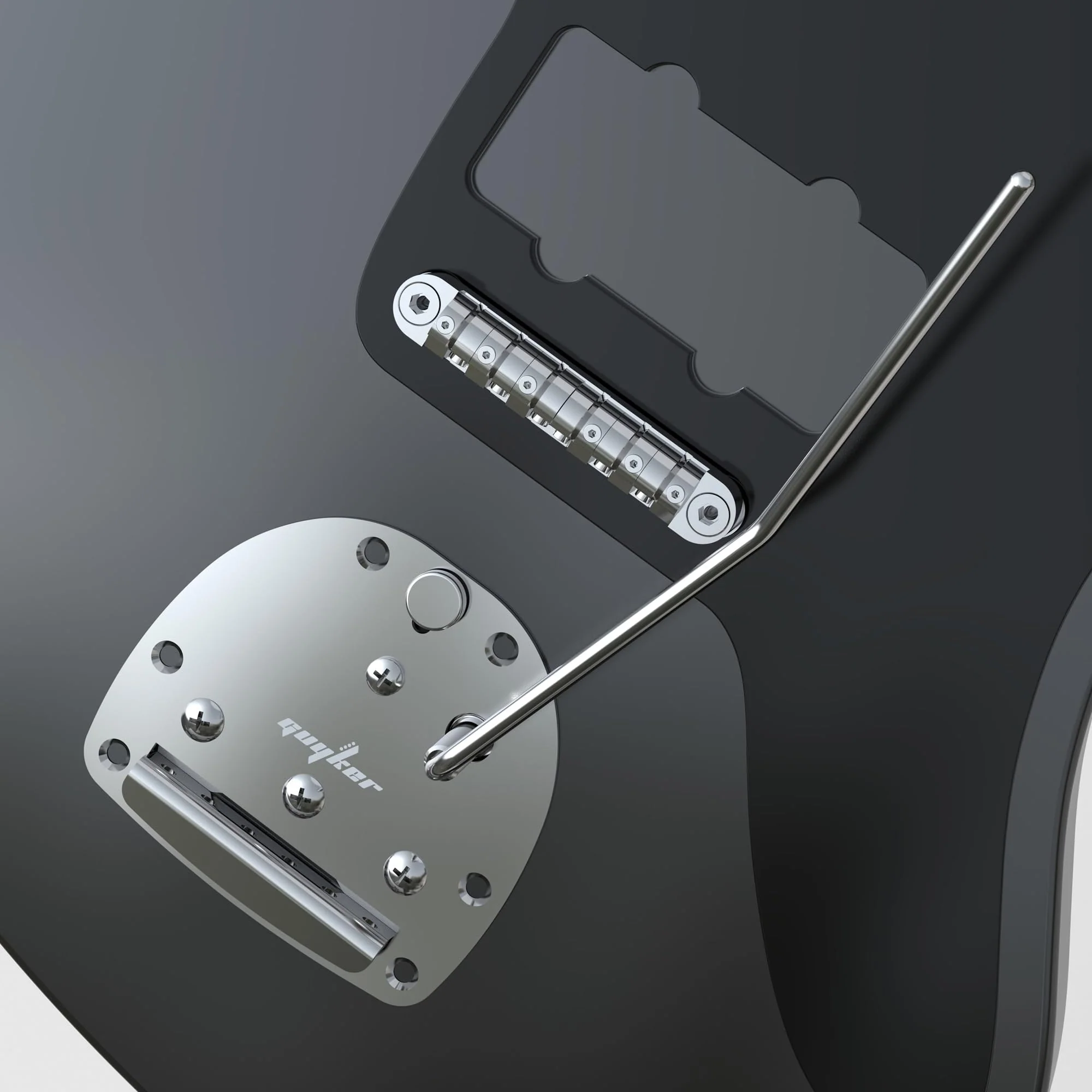 Guyker Guitar Tremolo Tailpiece Bridge Compatiable with JM JA Guitar Vibrato and Whammy Assembly Replacement for Jazz Electric Guitar, JM001 - Image 4