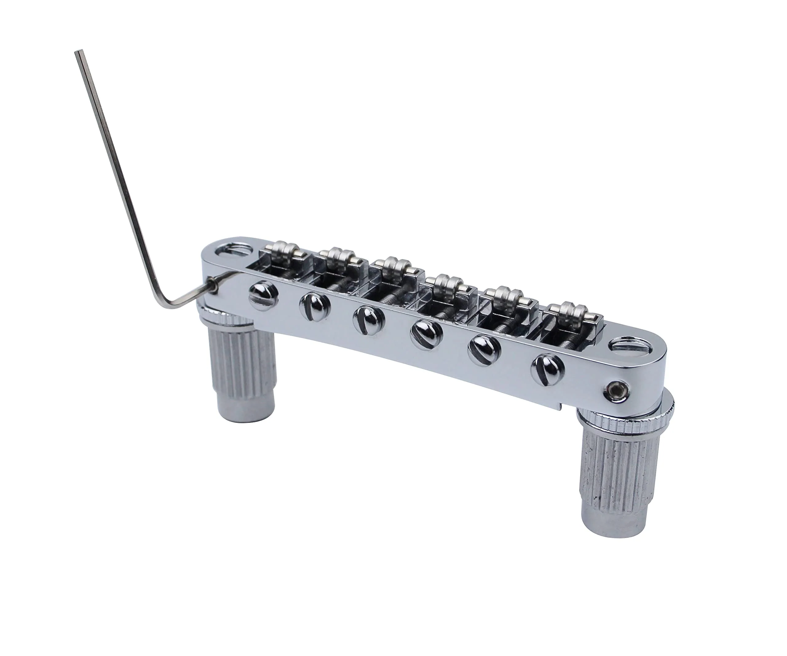 Guyker Guitar Tune-O-Matic Bridge and Stop Bar Tailpiece Combo Replacement Compatible with LP SG EPI 6 String Electric Guitar(GS001 + GM005, chrome) Chrome (Bridge + Tailpiece) - Image 2