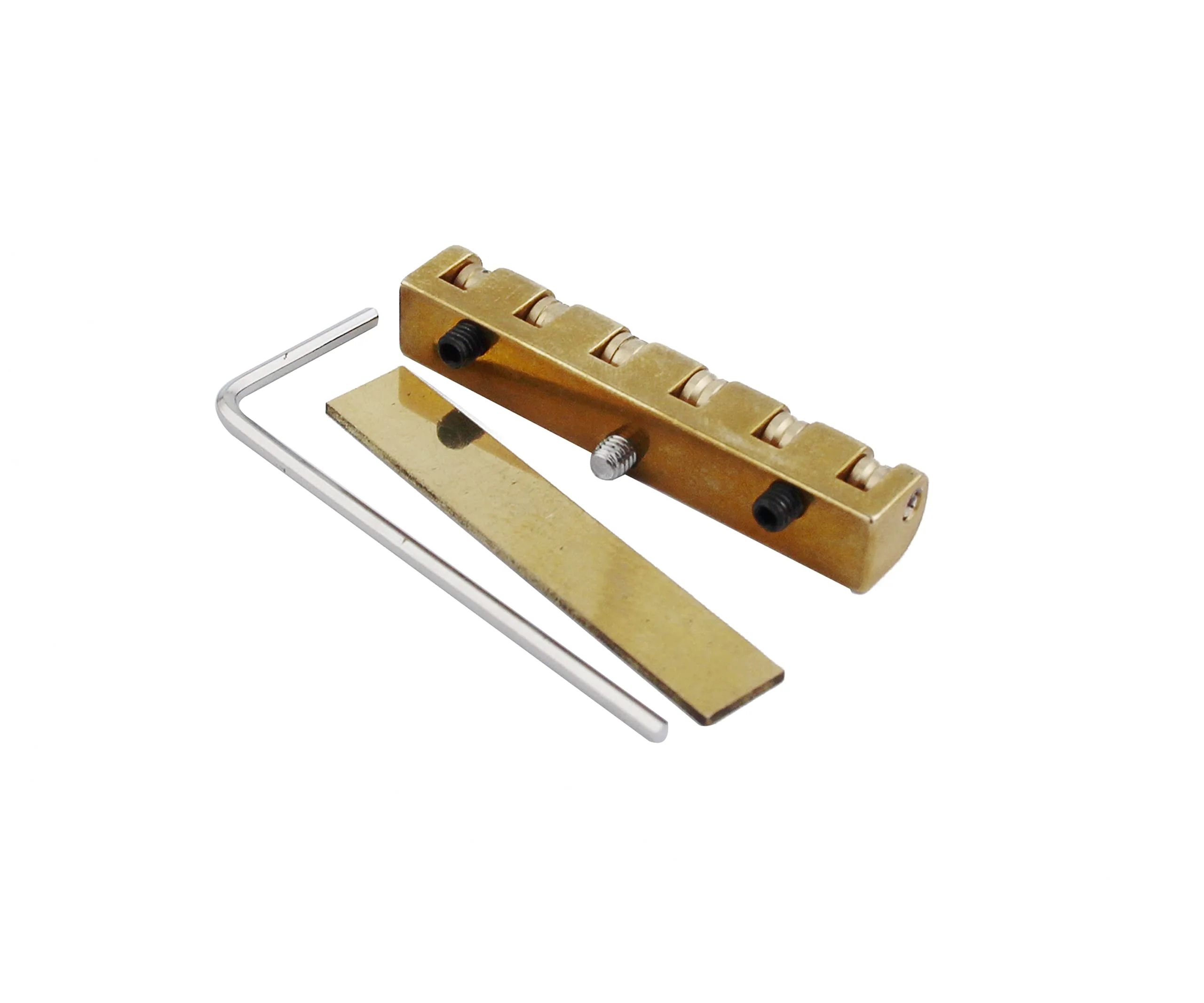 Guyker Height Adjustable 43mm Brass Roller Guitar Nut Replacement Compatible with Les Paul LP SG Style Electric Guitars - Image 2