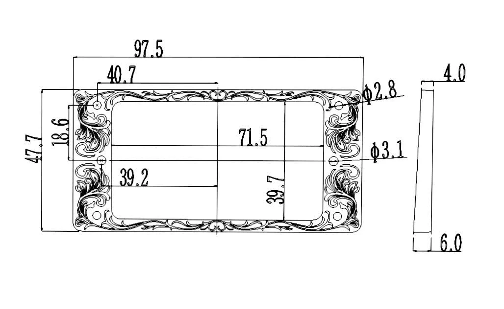 Guyker Metal Flat Humbucker Cover, Pickup Mounting Ring Set - Bridge Neck Pickups Frame Replacement Part for Electric Guitar or Precision Bass(2PCS, PR008 Chrome) PR008, chrome - Image 4