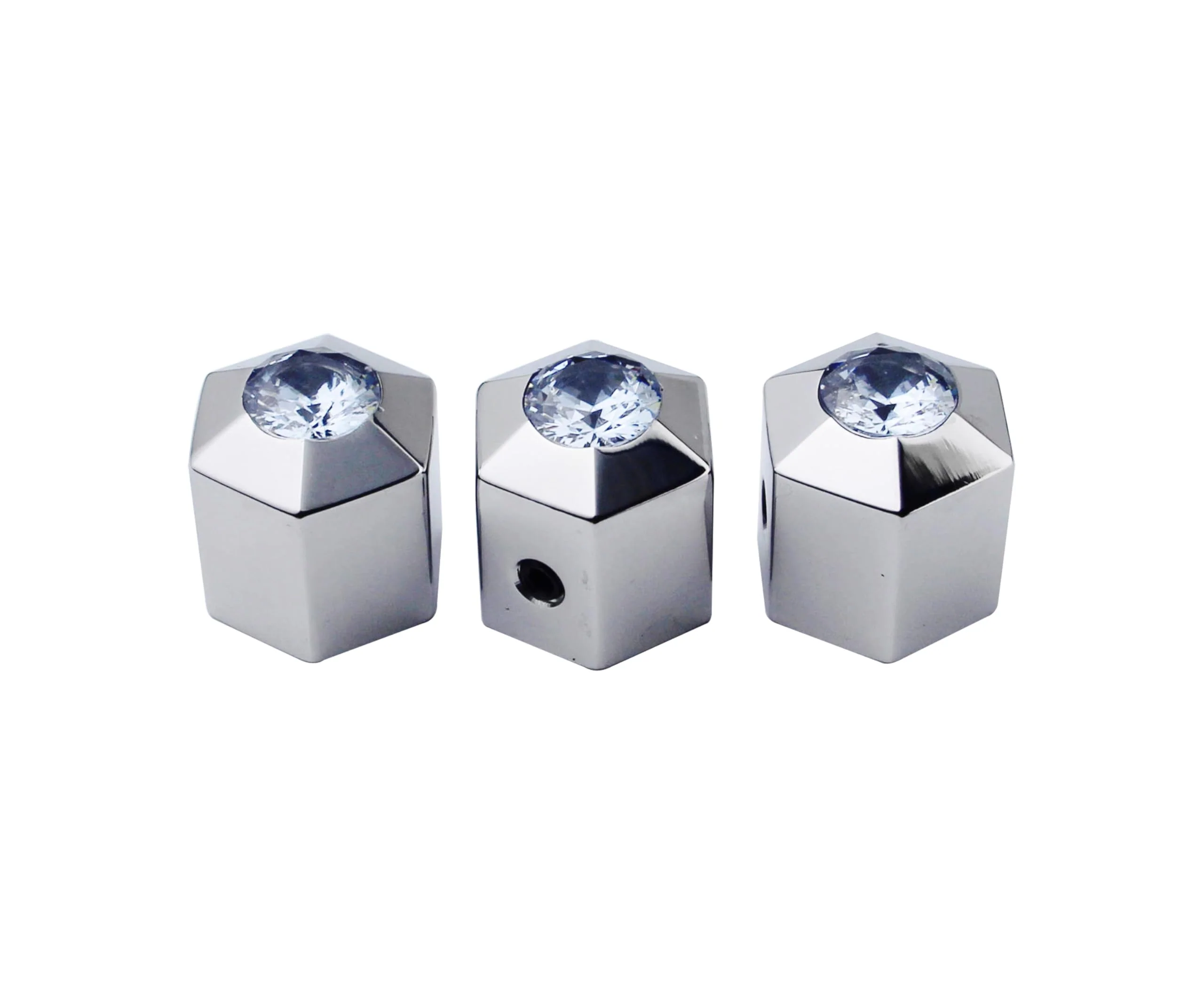 Guyker Potentiometer Control Knobs with 6mm Dia. Shaft Pots - 3PCS High Grade Stainless Steel Speed Tone Volume Knob with Diamond Top Replacement for Electric Guitar or Precision Bass, CKB024 chrome - Image 2