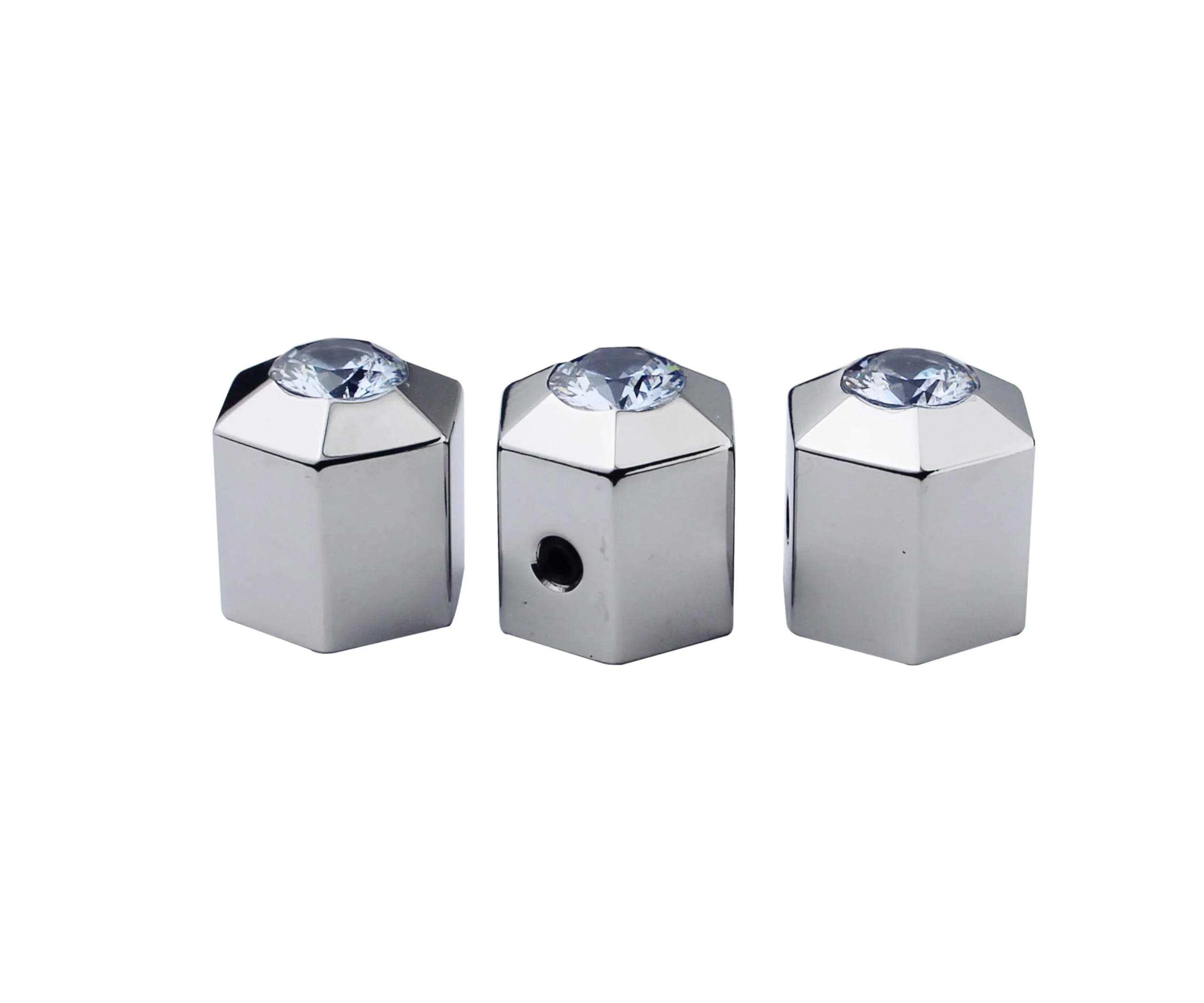 Guyker Potentiometer Control Knobs with 6mm Dia. Shaft Pots - 3PCS High Grade Stainless Steel Speed Tone Volume Knob with Diamond Top Replacement for Electric Guitar or Precision Bass, CKB024 chrome - Image 3