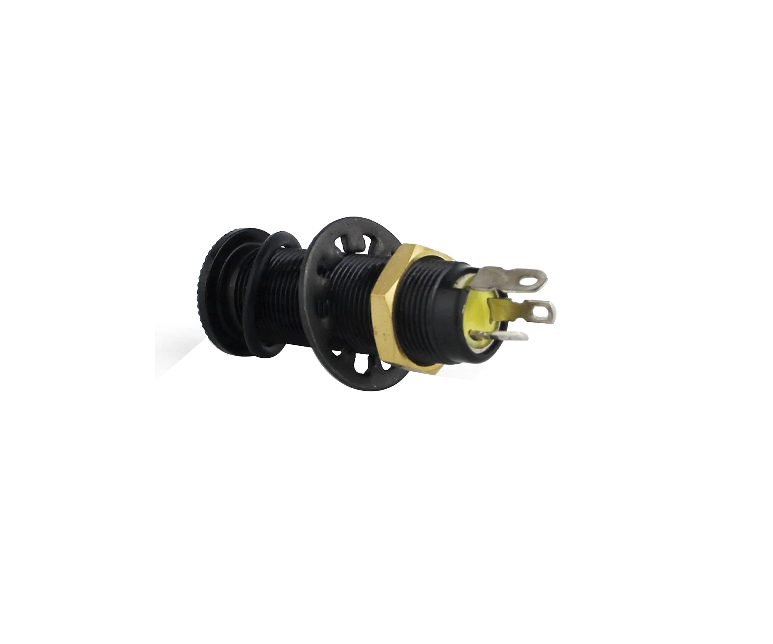 Guyker Stereo Long Threaded Output Jack - Barrel Cylinder Input Output Jacks Plug Sockets 6.35mm for Electric Guitar Bass (1 Piece, Black) - Image 2
