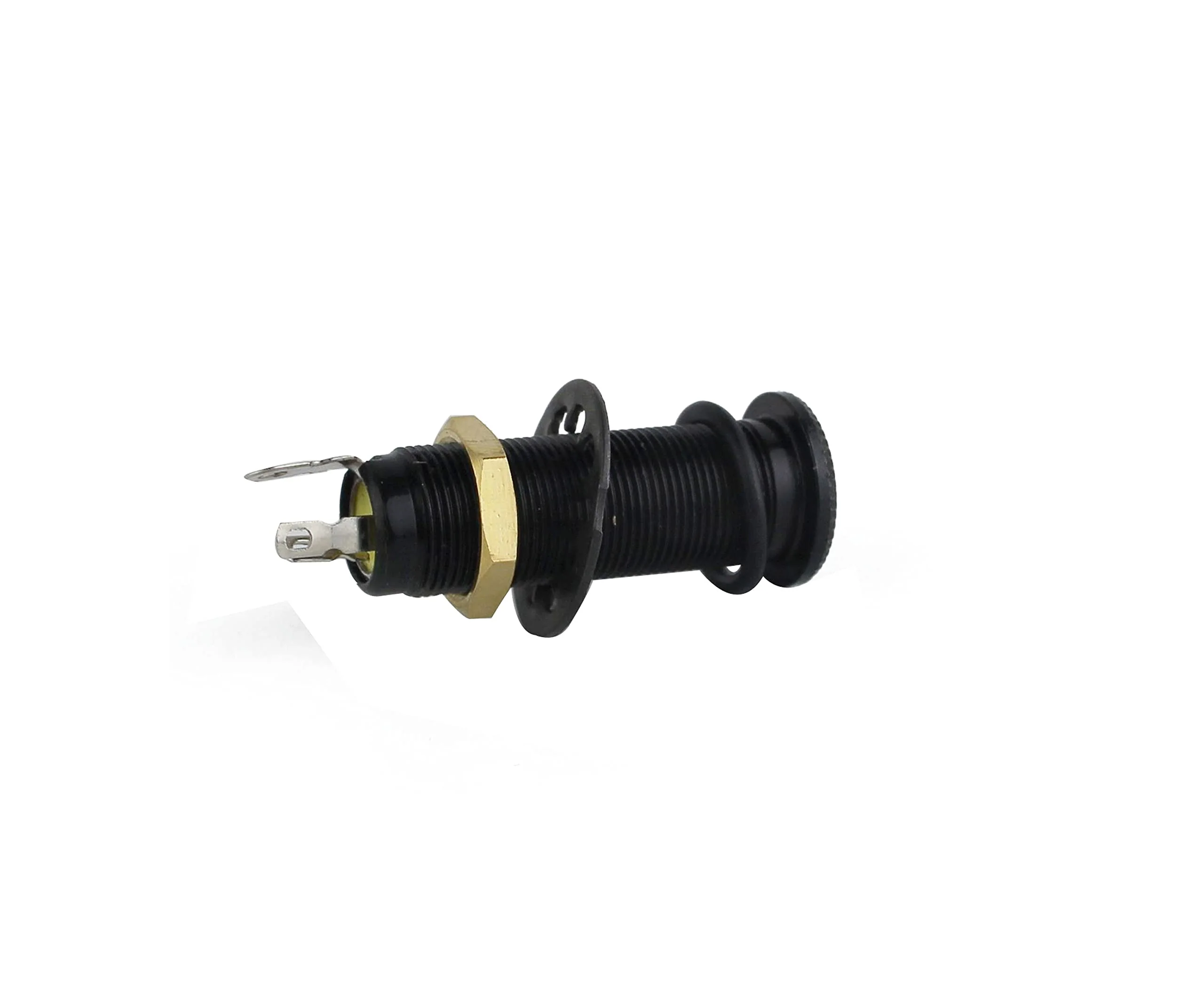 Guyker Stereo Long Threaded Output Jack - Barrel Cylinder Input Output Jacks Plug Sockets 6.35mm for Electric Guitar Bass (1 Piece, Black) - Image 3