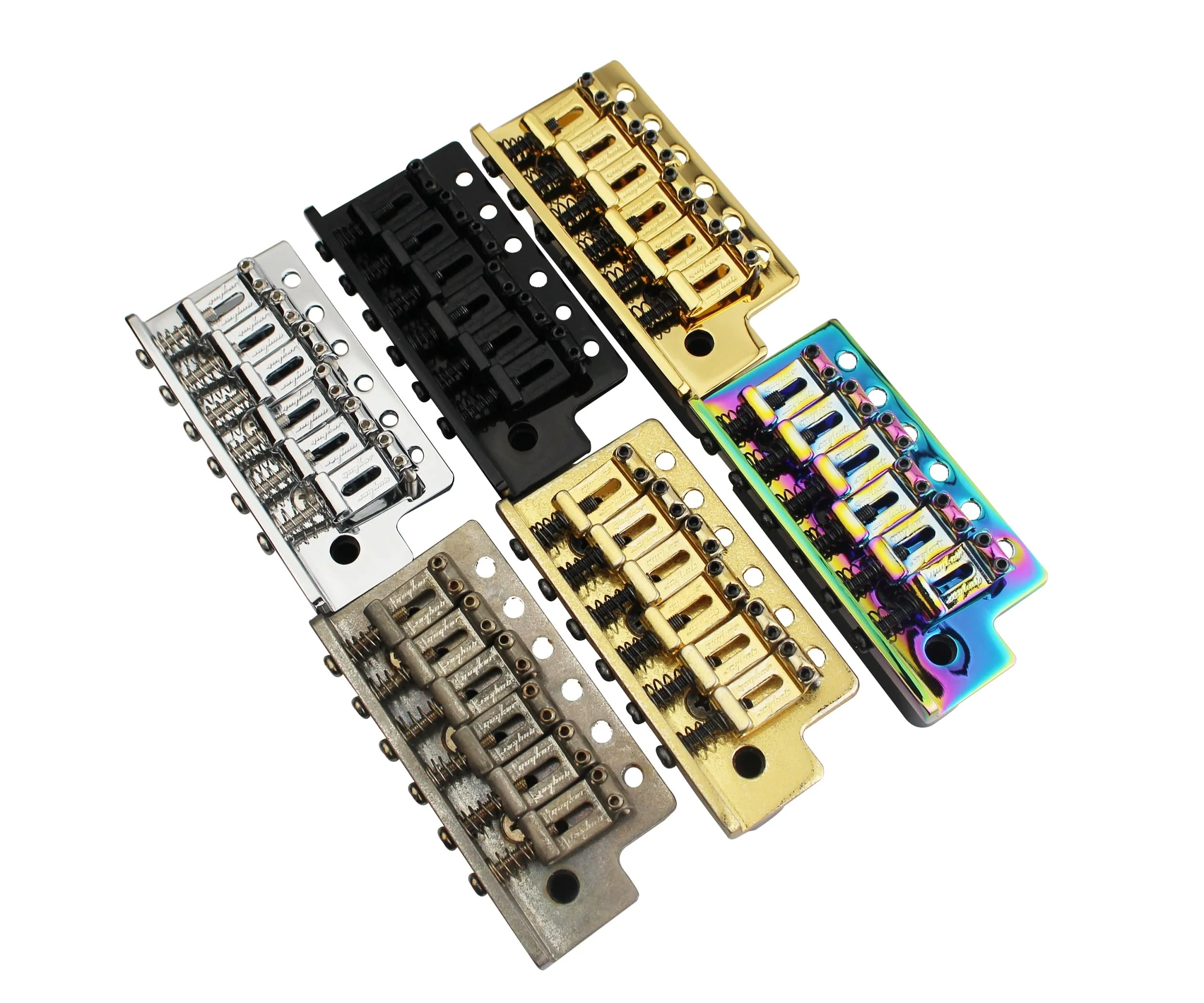 Guyker Tremolo Bridge Vintage Bent Steel Saddles and Zinc Block Compatible with Start ST Electric Guitar (GG-1004, Black) Zinc Block, Black - Image 7