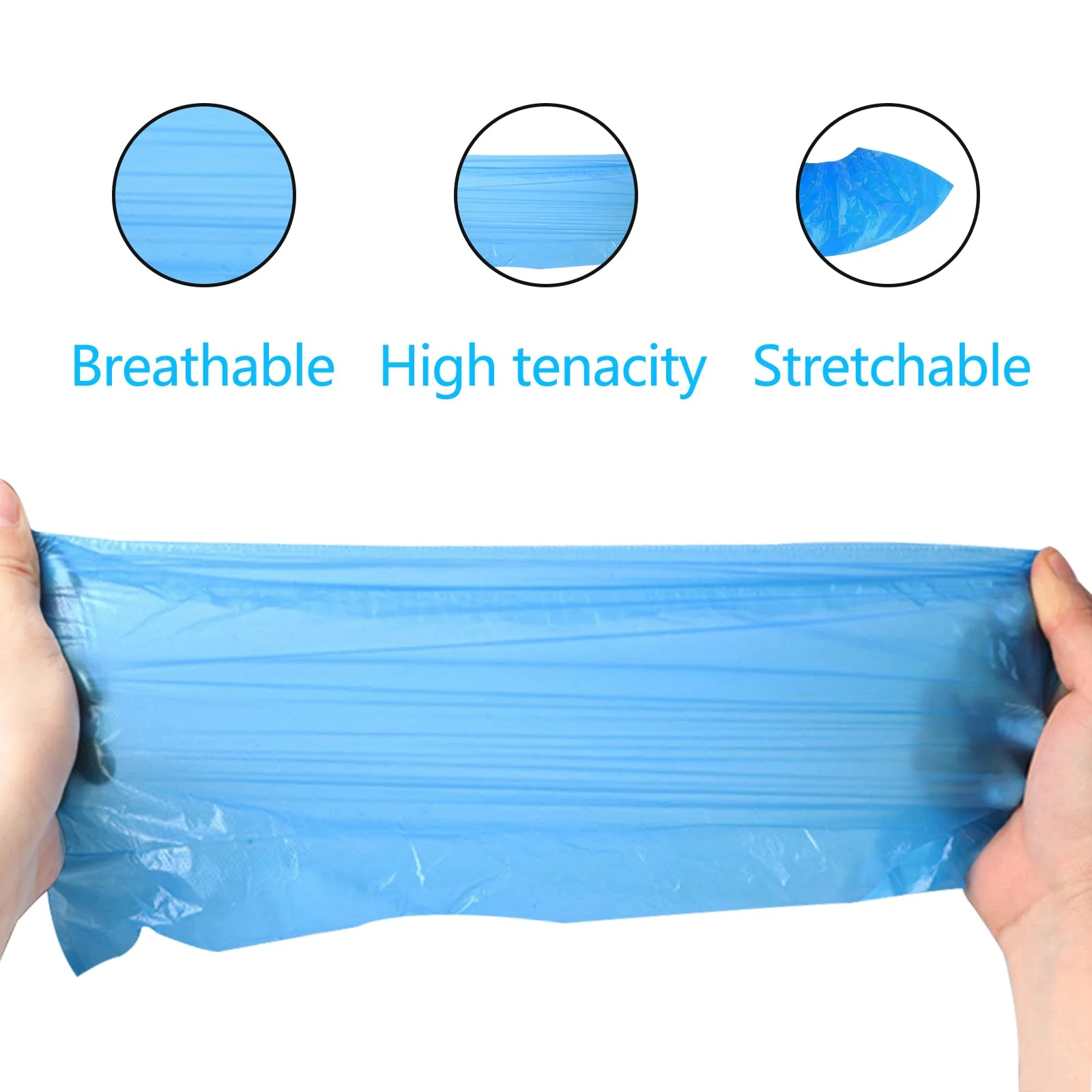 Gvolatee Pack of 100 Disposable Blue Non-Slip Waterproof Plastic Shoe Covers Non-Slip, Universal Size Overshoes, Dustproof Shoe Cover for Medicine, Construction, Garden, Factory - Image 6