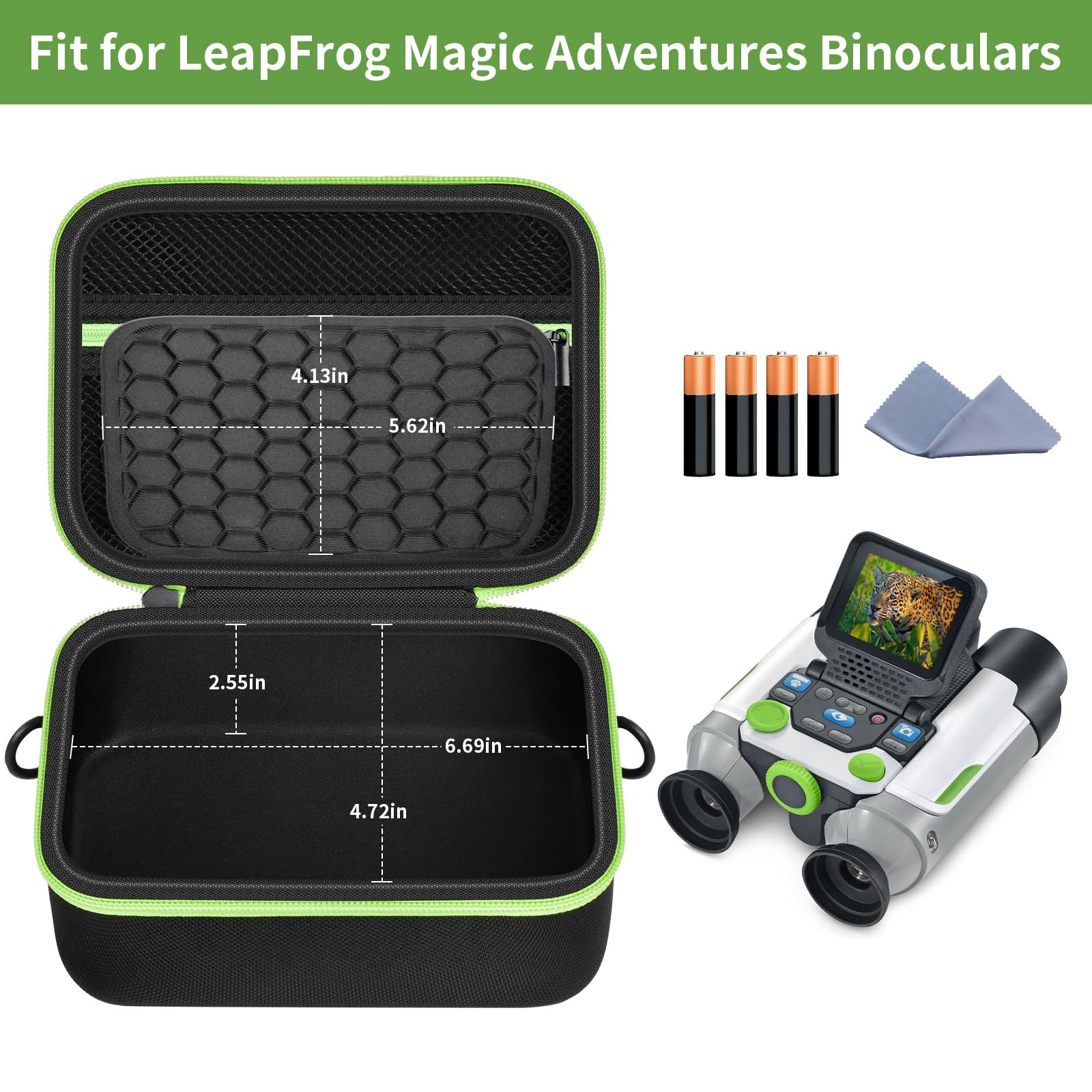 GWCASE Portable Carrying Storage Case Compatible with LeapFrog Magic Adventures Binoculars and Accessories, Protective Organizer Box for Outdoor Travel and Exploration（Bag Only） Black - Image 7