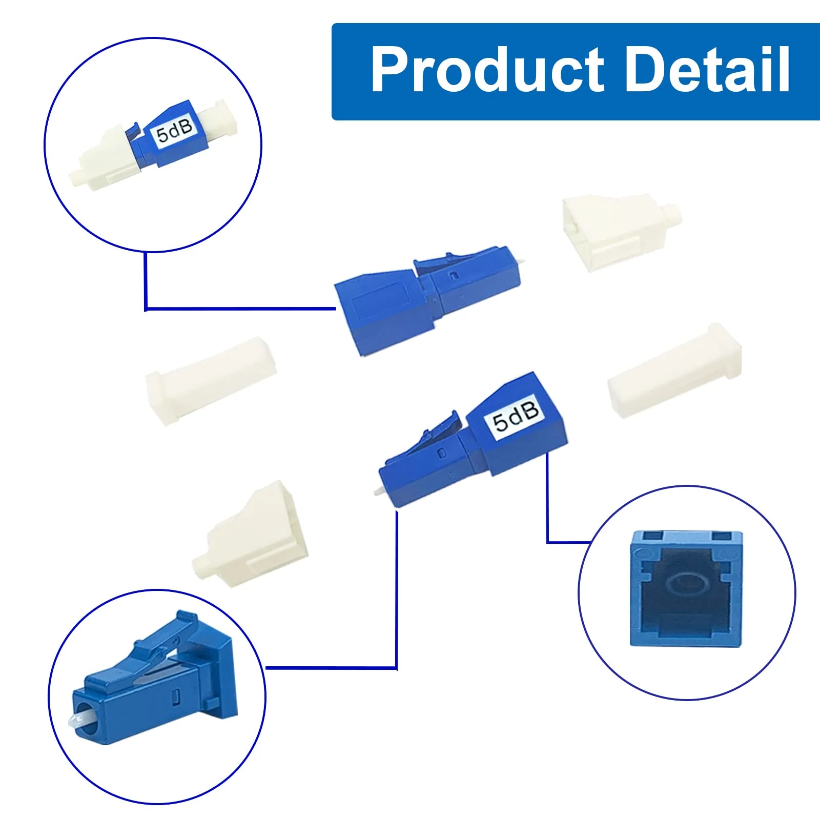 GwliUni 10Pcs LC Fiber Optic attenuator, Fiber Signal Attenuation Converter, LC Inserts Connector Single Mode (LC-UPC, 5dB) LC-UPC - Image 4
