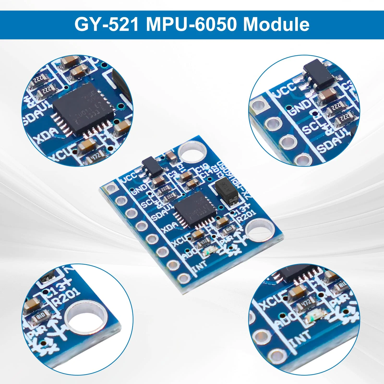 GY-521 MPU6050 Module AYWHP 3 Pieces 3 Axis Gyroscope and 3 Axis Accelerometer 6DOF Sensor Module 16 Bit AD Converter Data Output IIC I2C for Arduino - Image 2