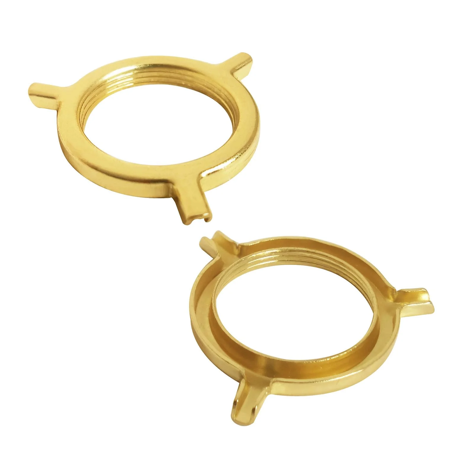 GY & CK® 3 Way Threaded UNO Lamp Shade Adapter Lampshade Supplies Threaded UNO Ring bridge adapter 3-way for 10 gauge wires for lampshades Maiking, 4 pcs pack Brass - Image 3