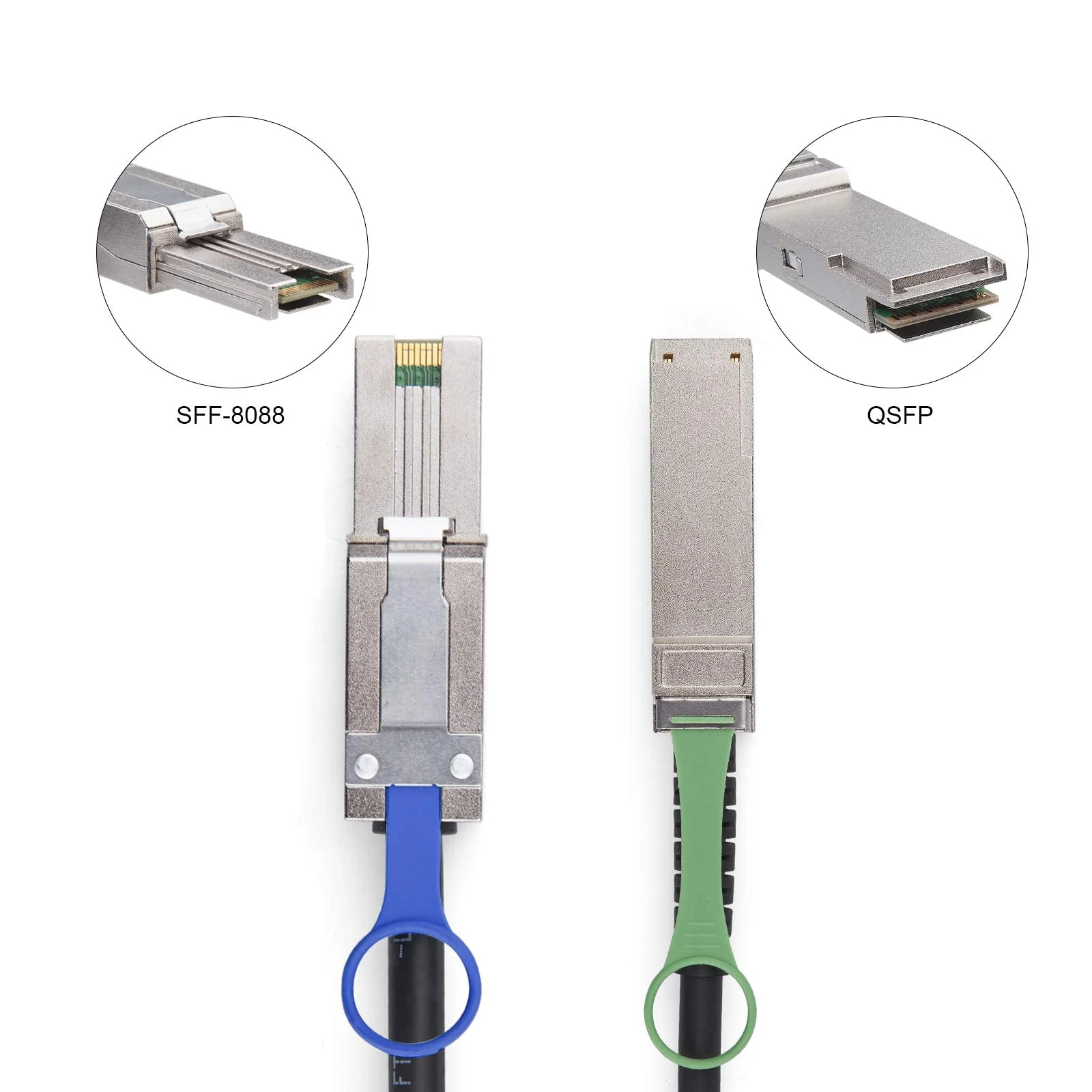 H!Fiber.com QSFP to SFF-8088 MiniSAS Cable, SFF-8436 to SFF-8088 External DDR Hybrid SAS Cable, 100-Ohm, 1 Meter(3.3ft), Copper Passive for NetApp DS4243 DS4246 DS2246 1m(3.3ft) SFF-8088 to QSFP(SFF8436) - Image 3
