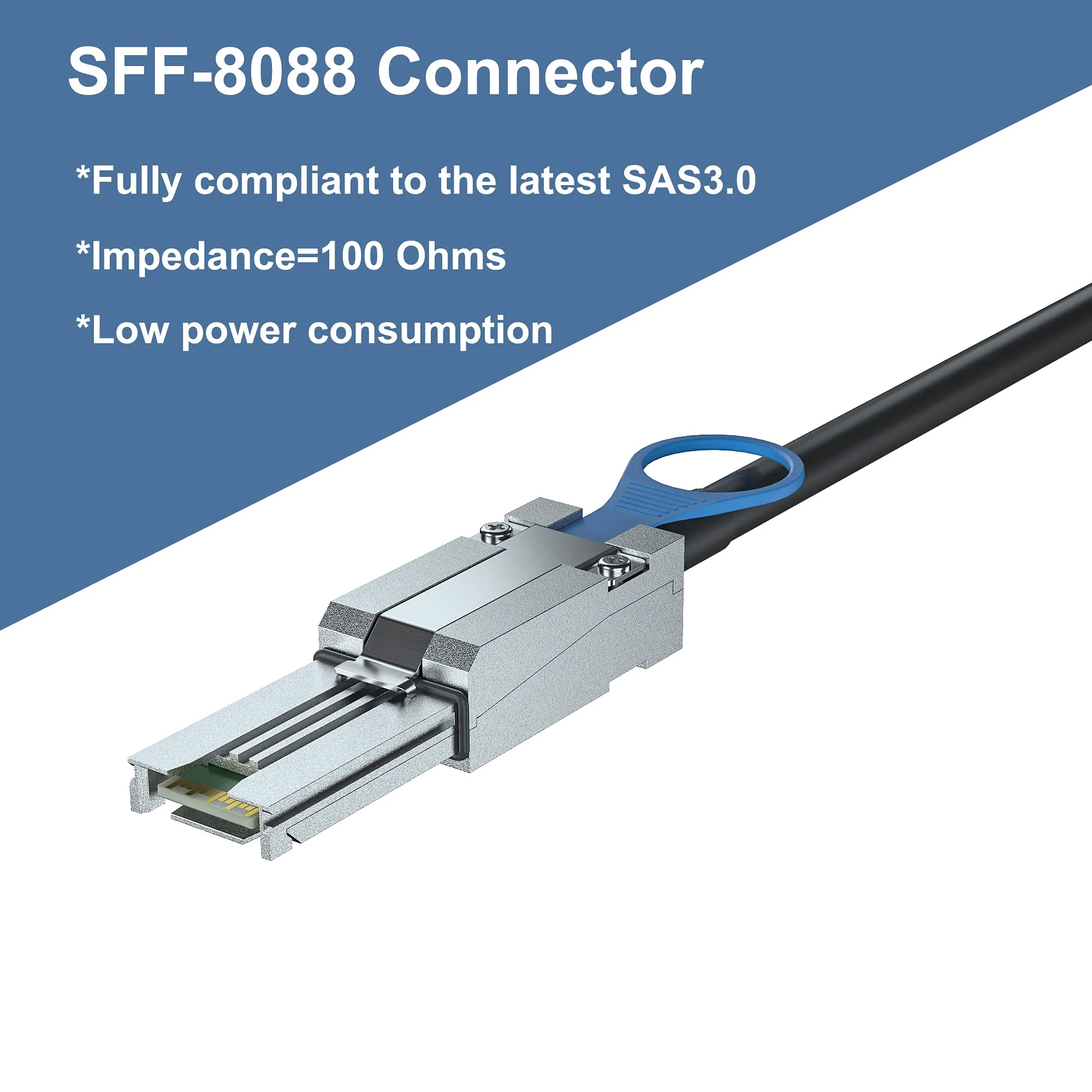 H!Fiber.com QSFP to SFF-8088 MiniSAS Cable, SFF-8436 to SFF-8088 External DDR Hybrid SAS Cable, 100-Ohm, 1 Meter(3.3ft), Copper Passive for NetApp DS4243 DS4246 DS2246 1m(3.3ft) SFF-8088 to QSFP(SFF8436) - Image 5