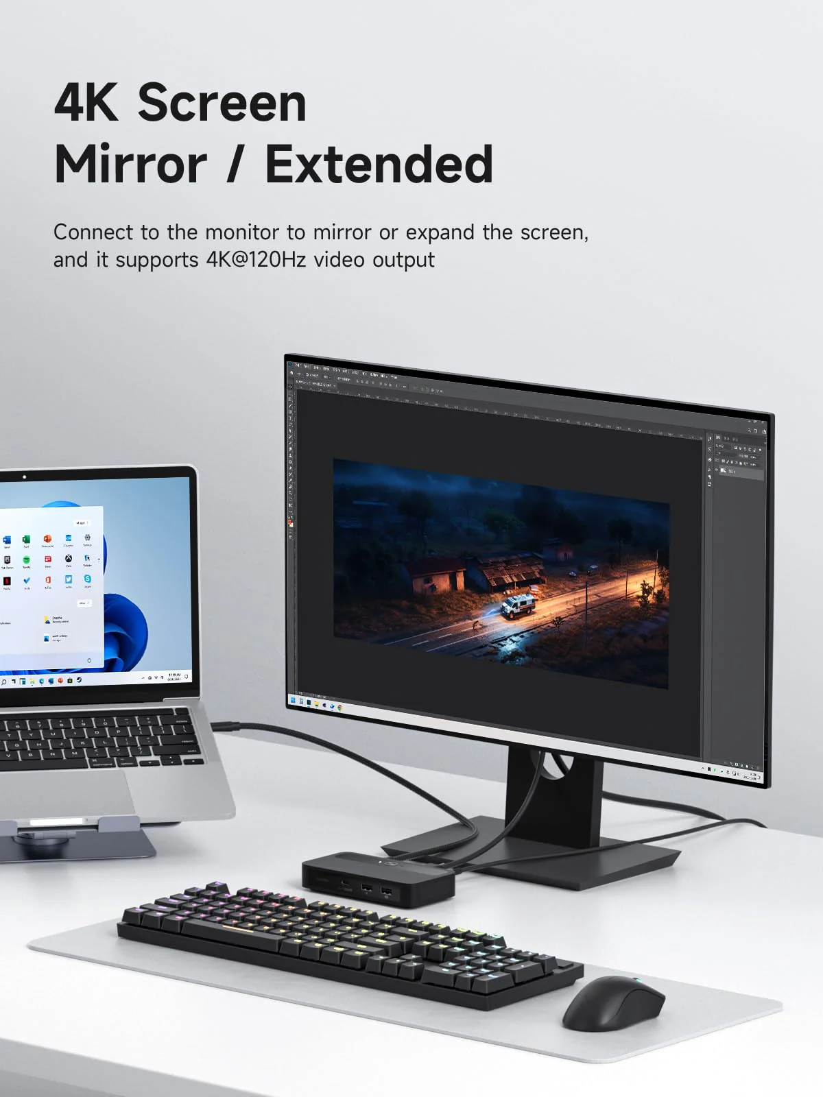 Hagibis KVM Switch 1 Monitor 2 Computers with 100W PD, 4K@120Hz HDMI, USB-C KVM Switcher Hub Sharing Monitor Keyboard Mouse Printer Scanner for Switch2 macOS Windows Linux - Image 4