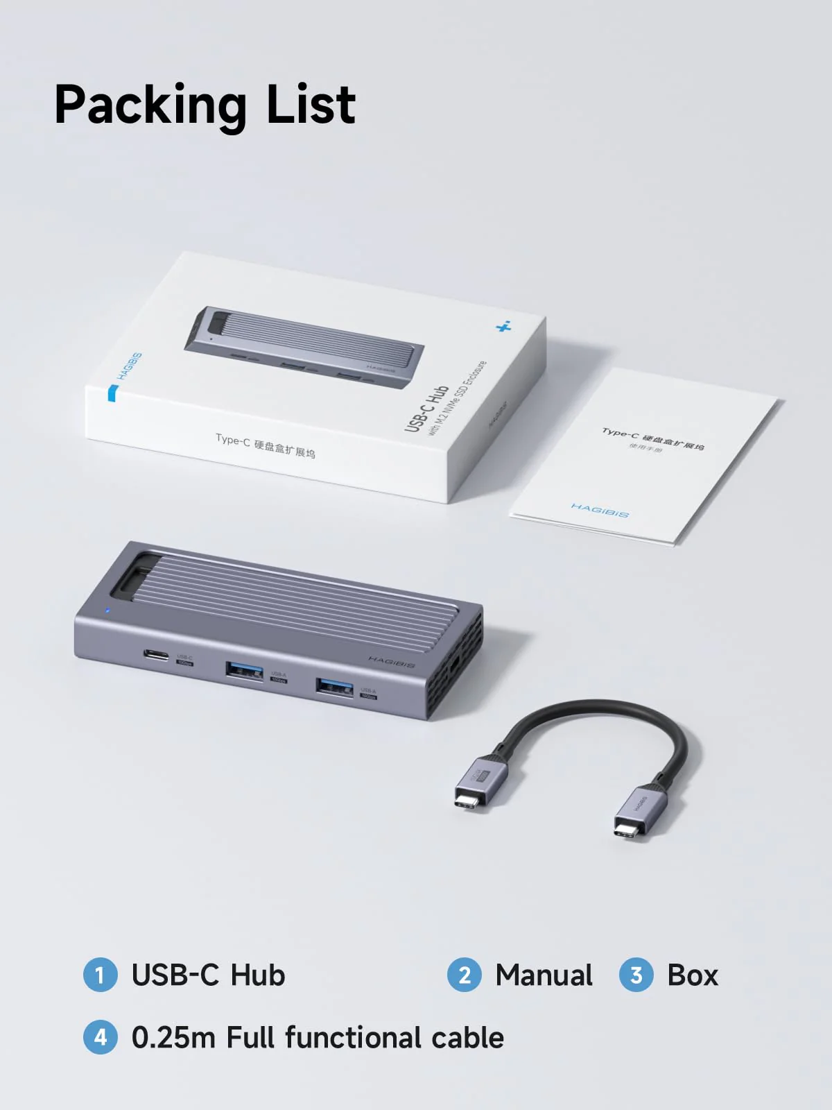 Hagibis USB C Hub with M.2 SSD Enclosure, Magnetic Cover Easy Disassemble External Hard Drive Enclosure with 10Gbps USB 3.1, USB C for MacBook Pro, iPhone15 Pro Max, Mac Mini, Laptop, PC (HB777) - Image 9