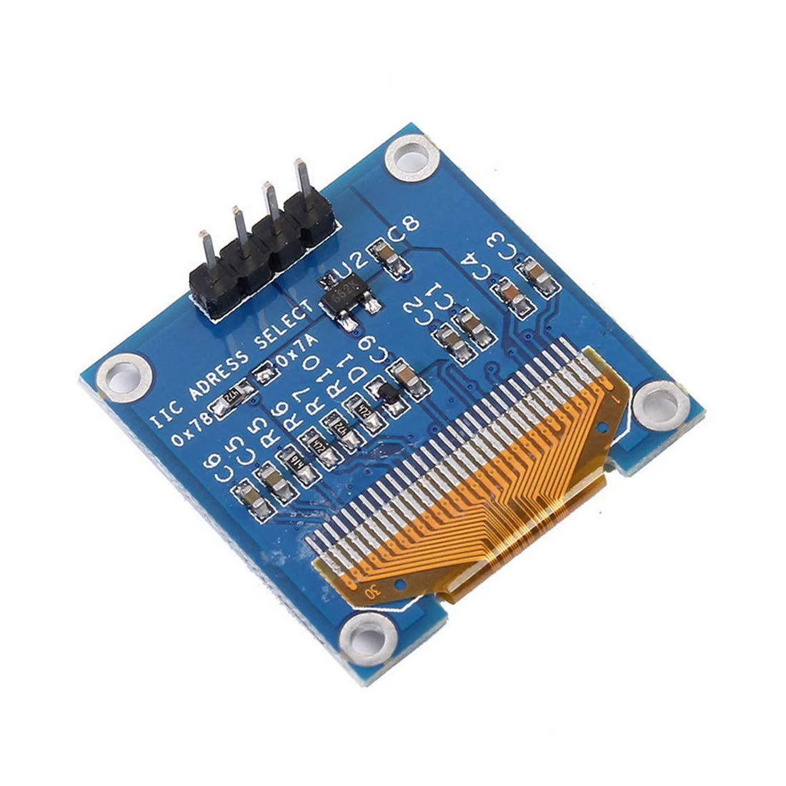 Hailege 0.96 Inch I2C IIC OLED LCD Display 128 x 64 4-Pin OLED Display Module (White) - Image 2