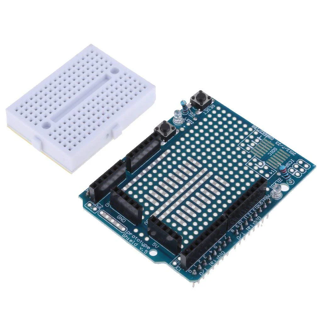Hailege 2 x UNO R3 Proto Shield Prototype Expansion Board with SYB-170 Mini Breadboard Based on Arduino UNO R3 ProtoShield - Image 2