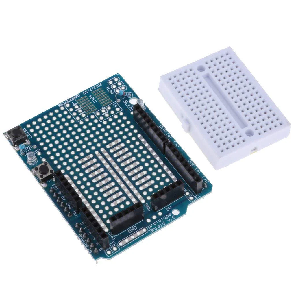 Hailege 2 x UNO R3 Proto Shield Prototype Expansion Board with SYB-170 Mini Breadboard Based on Arduino UNO R3 ProtoShield - Image 3