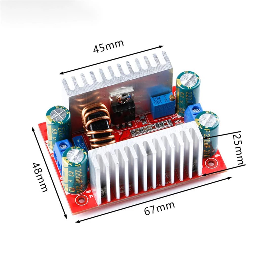 Hailege 2pcs 400W 15A DC Step Up Boost Power Module 8.5-50V to 10-60V Constant Current Adjustable Transformer Voltage Amplifier LED Drive Module - Image 5