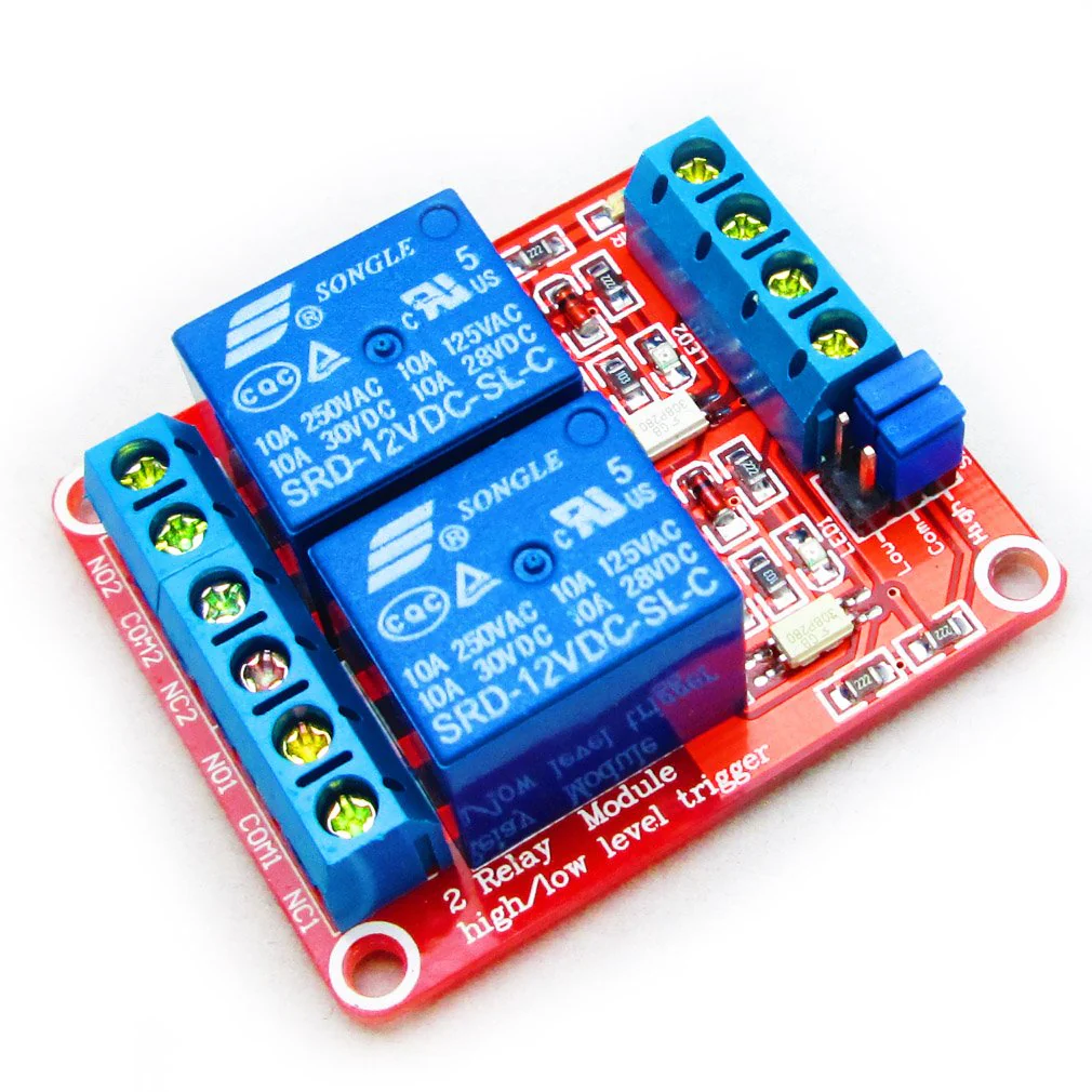Hailege 2pcs DC 12V 2 Channel Relay Module with Insulated Optocoupler High and Low Level H/L Level Trigger Module Triggered by DC 12V - Image 2