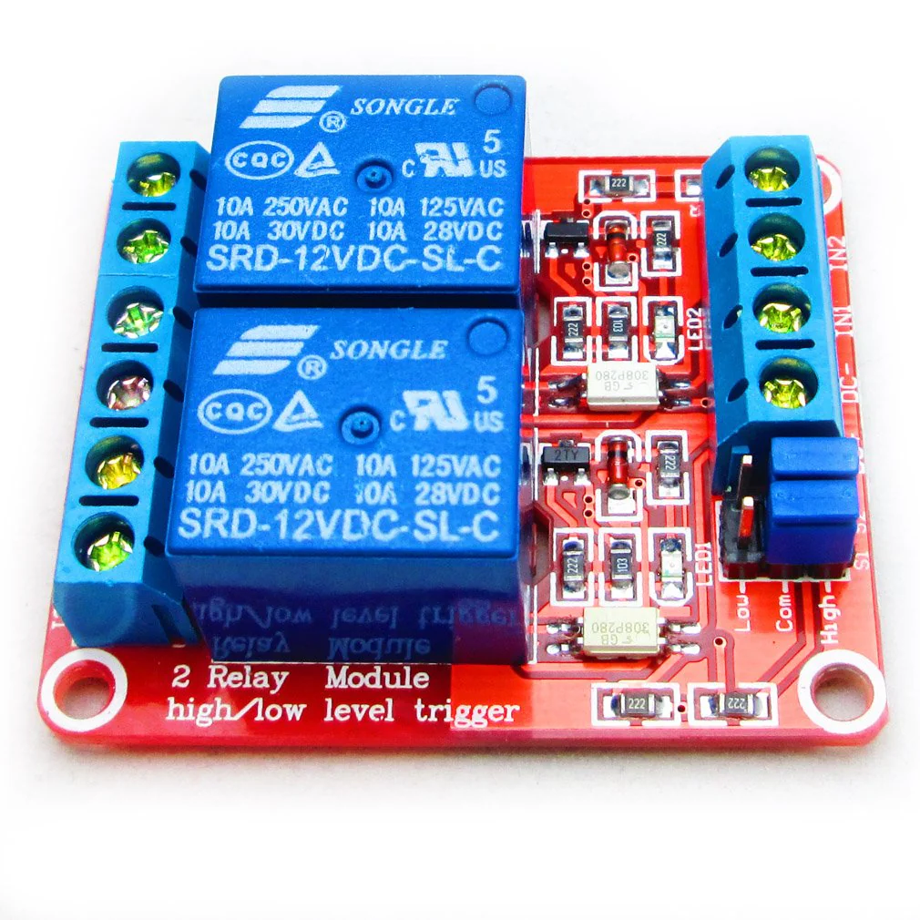 Hailege 2pcs DC 12V 2 Channel Relay Module with Insulated Optocoupler High and Low Level H/L Level Trigger Module Triggered by DC 12V - Image 4