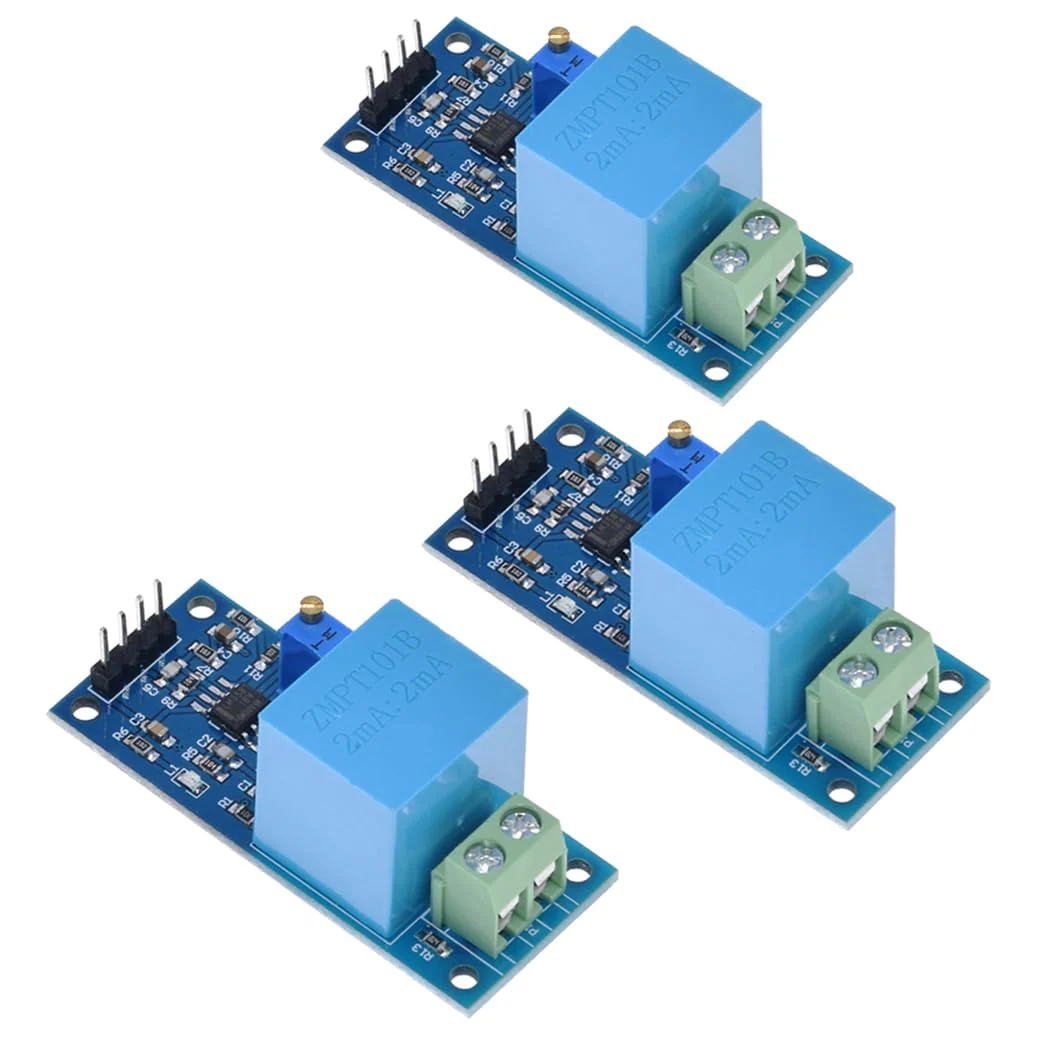 Hailege 3pcs ZMPT101B Voltage Sensor Voltage Converter Module AC Current Signal Detection 5-30V AC Active Single-Phase Output