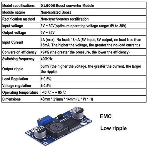 Hailege 5pcs XL6009 DC-DC Adjustable Boost Module DC3.0-30V to DC5-35V Output Voltage Power Converter PCB Module 400KHz - Image 5