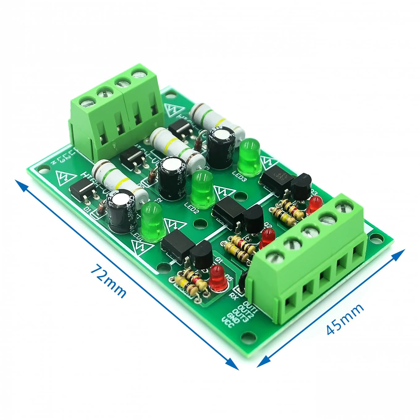 Hailege AC 220V Optocoupler Module (3 Channel) AC Optocoupler AC Detection Module 3-5V or PLC 24V Level Power Supply for SPS MCU 3 channels - Image 4