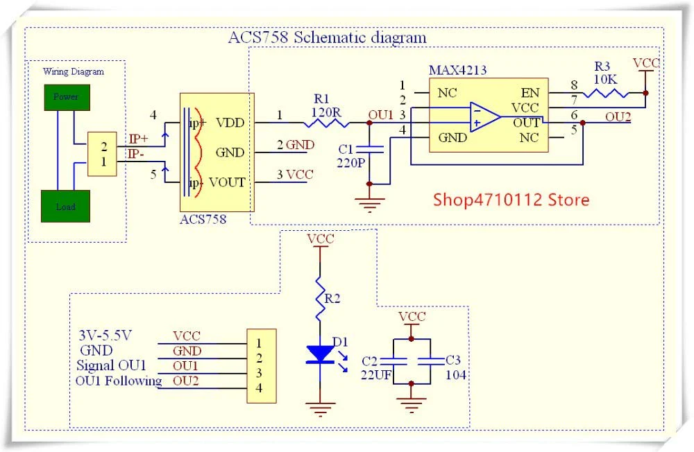 Hailege ACS758 ACS758LCB-050B-PFF-T 50A Linear Current Sensor ACS758LCB Current Module 120 kHz Bandwidth 3-5.5V - Image 5