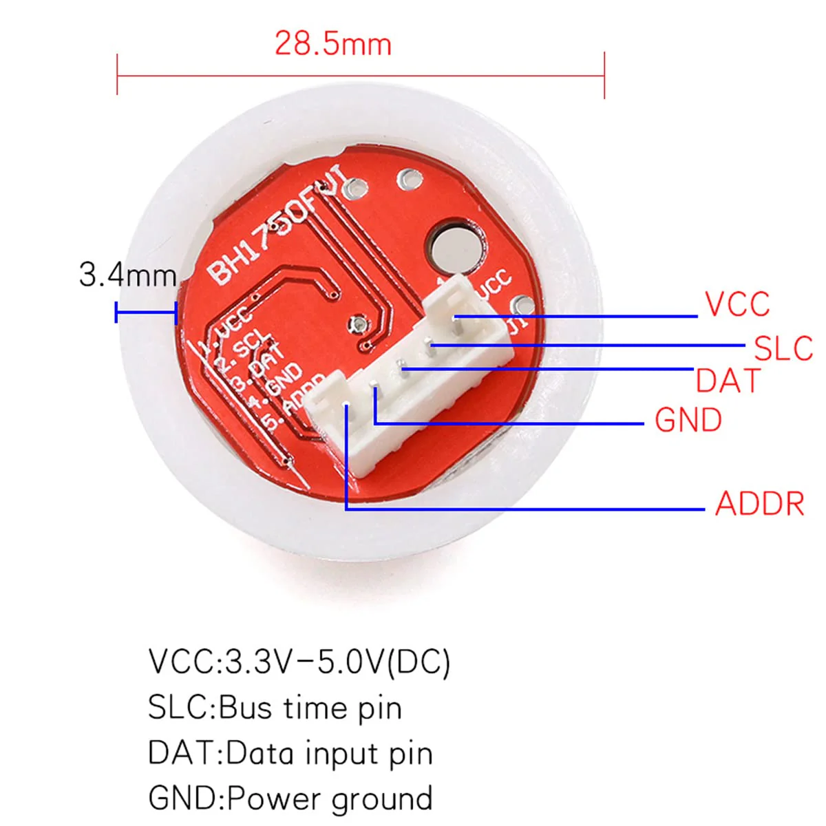 Hailege BH1750 BH1750FVI Digital Light Intensity Sensor Module Light Illumination Sensor Light Intensity Ball for Arduino DC 5V Pack of 2 - Image 4