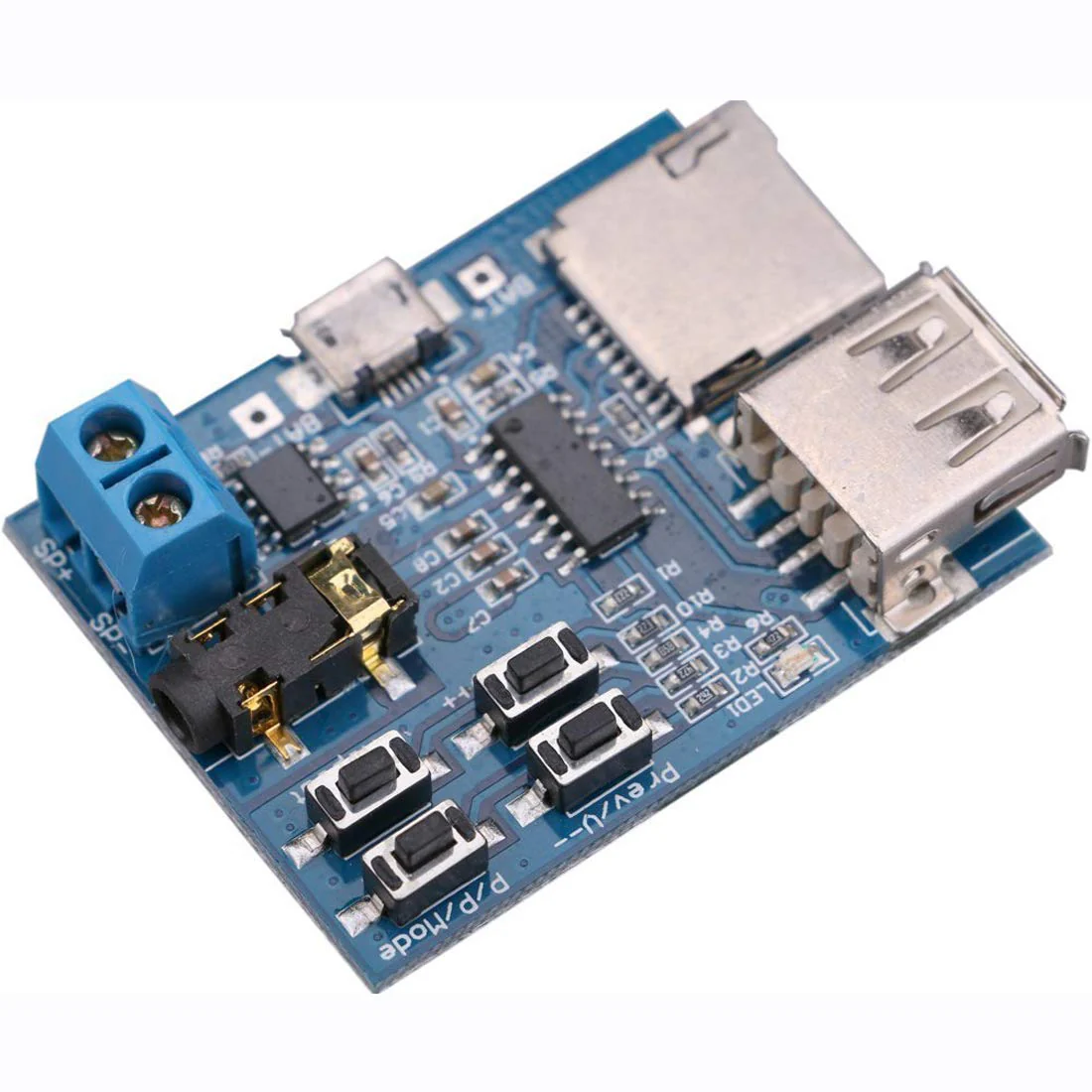 Hailege TF Card U Disk Play MP3 Decoder Player Module with Audio Amplifier Audio Decoding Player Module Micro USB 5V Power Supply Pack of 2 - Image 2