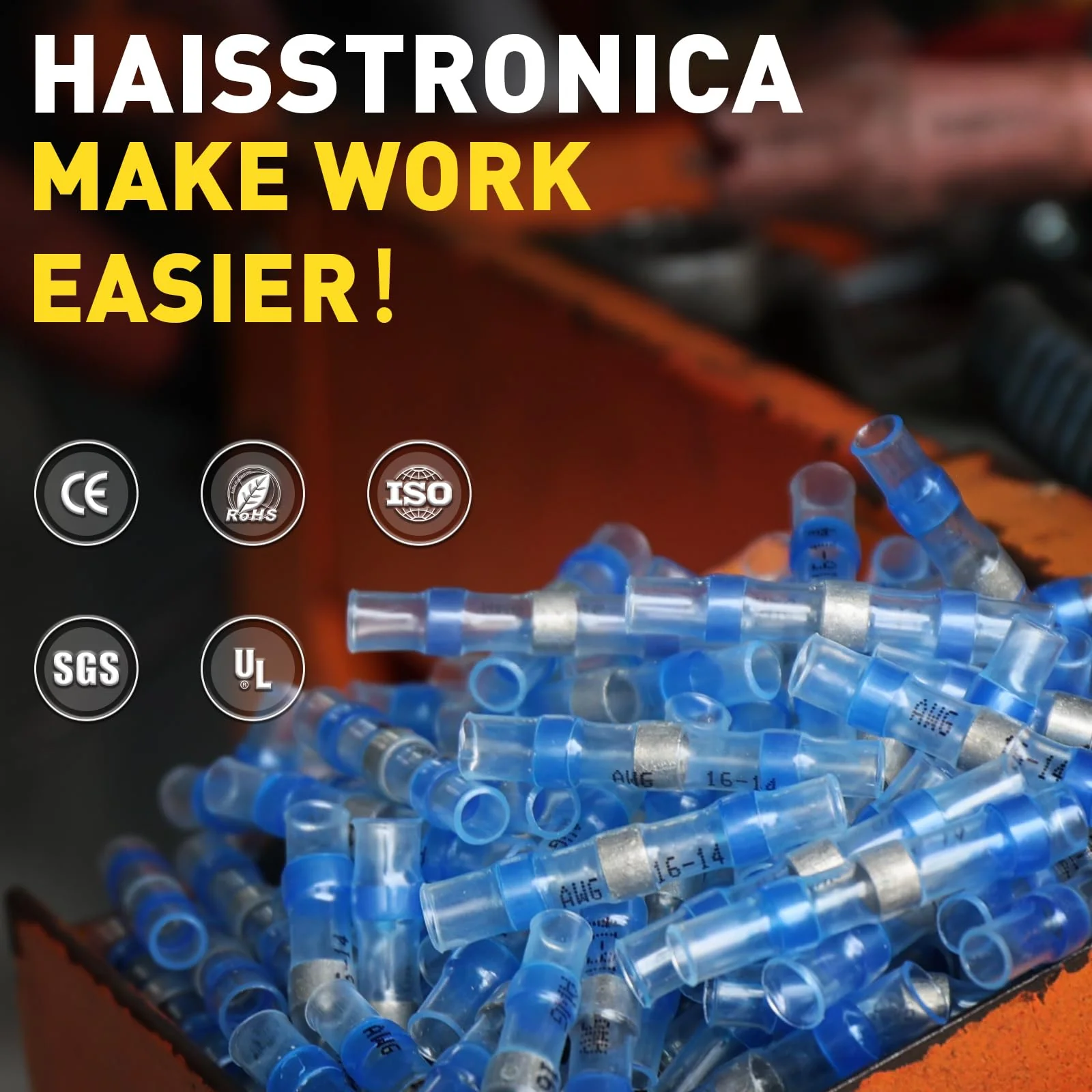 haisstronica 150PCS Solder Seal Wire Connectors,Waterproof Wire Connectors, Heat Shrink Butt Connectors for Watercraft,Electrical,Electronics 12-10 Yellow AWG 12-10 Yellow 150 - Image 6