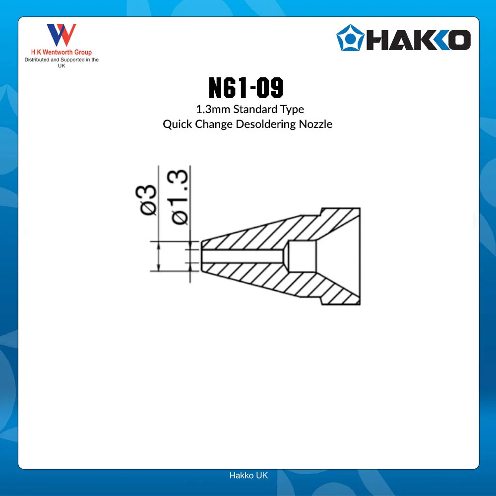Hakko N61-09 1.3mm Desoldering Nozzle Standard Type - Image 2