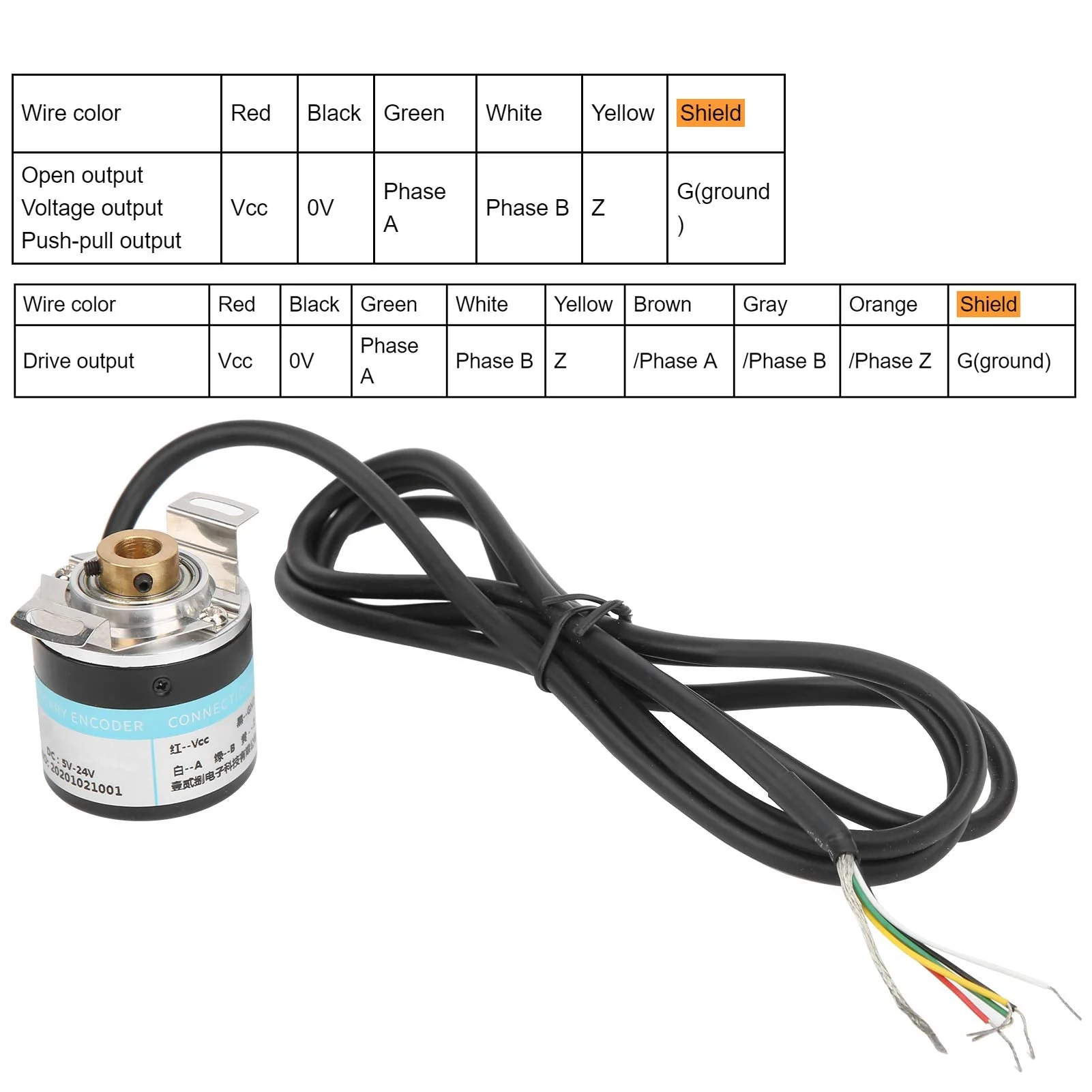 Half Hollow Wave Encoder, Abz Encoder 3-Phase Compact for Engineering Areas for Office Automation (C38S6G5-300Z-G24N, Pisa Leaning Tower Type) - Image 5
