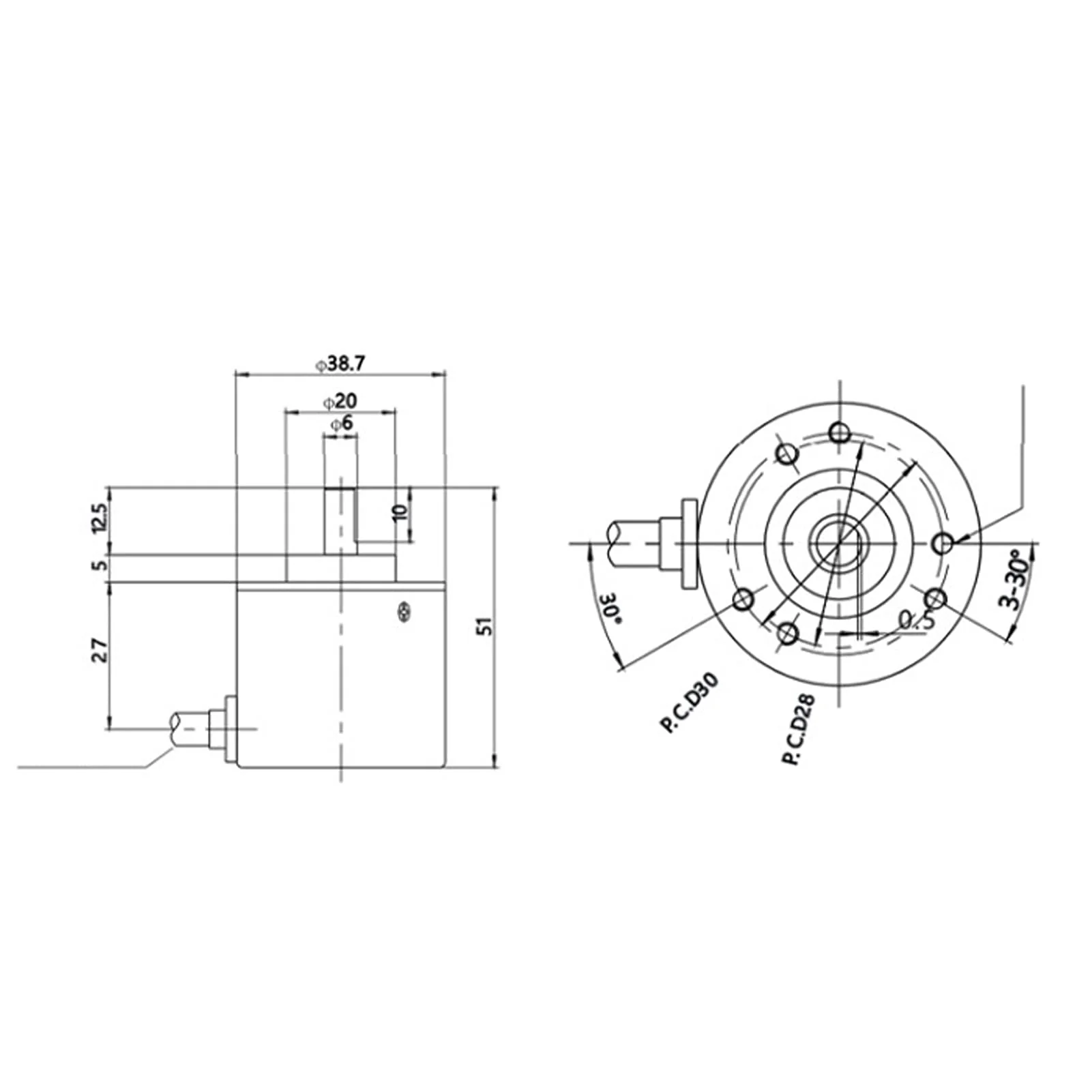 Half Hollow Wave Encoder, Abz Encoder 3-Phase Compact for Engineering Areas for Office Automation (C38S6G5-300Z-G24N, Pisa Leaning Tower Type) - Image 6